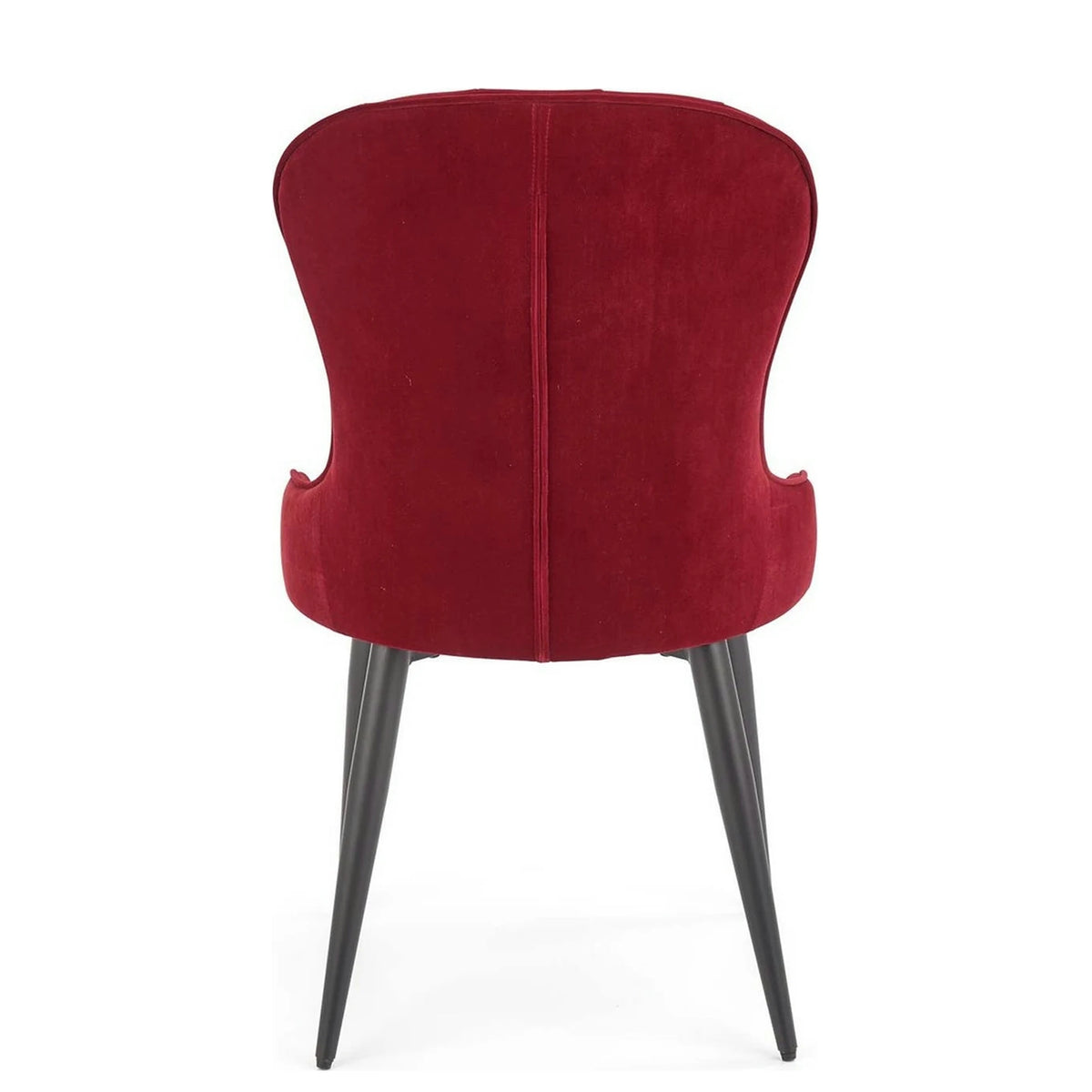 Scaun bucatarie visiniu/negru K366, stofa catifelata/metal, 52x58x92 cm