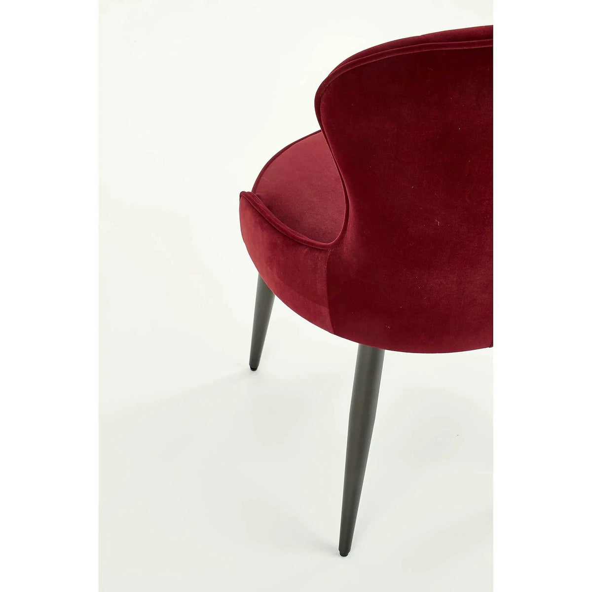 Scaun bucatarie visiniu/negru K366, stofa catifelata/metal, 52x58x92 cm