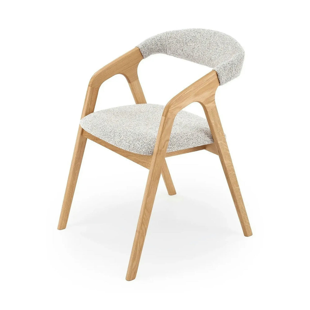 Scaun BUENO, gri deschis/stejar, stofa/lemn, 52x62x72 cm