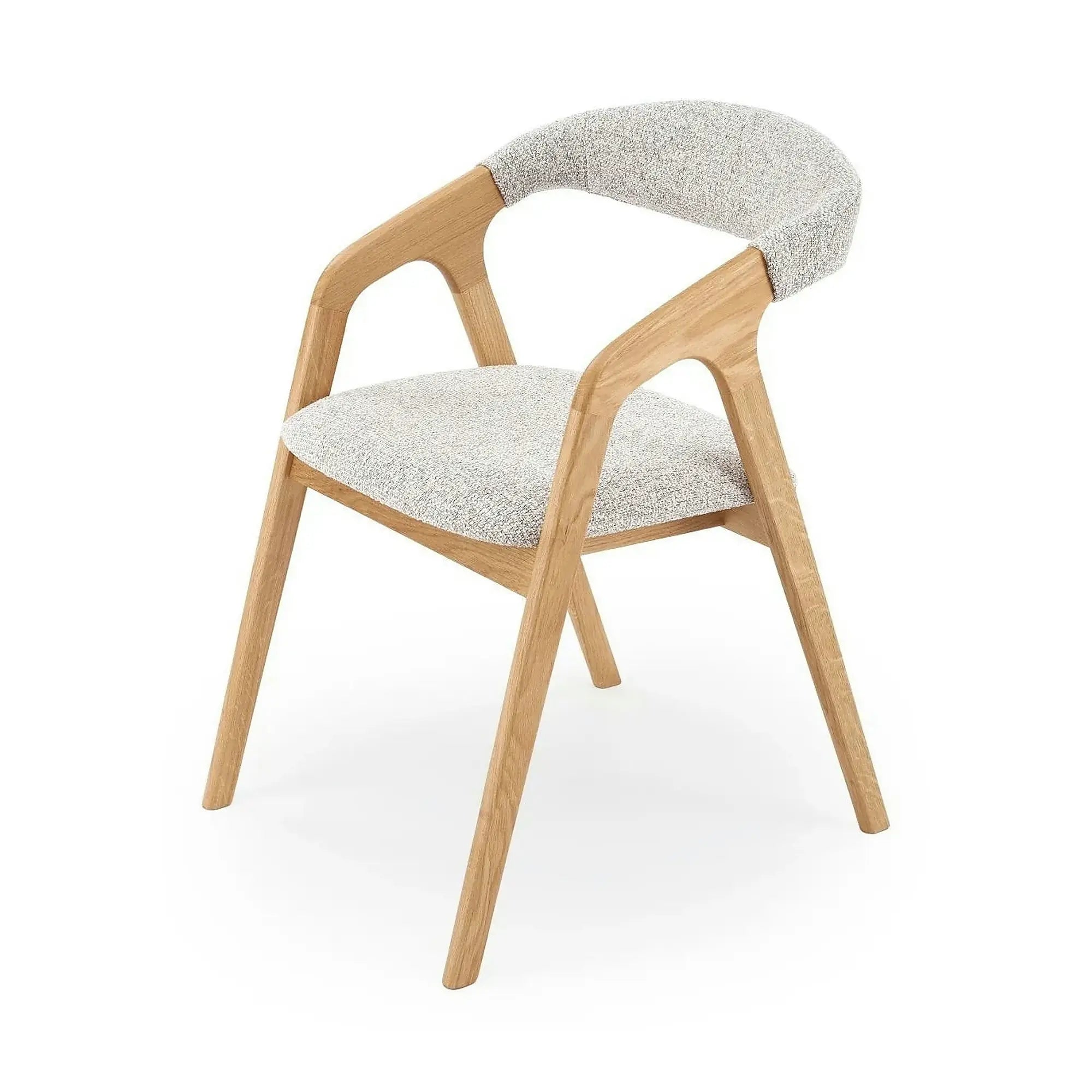 Scaun BUENO, gri deschis/stejar, stofa/lemn, 52x62x72 cm