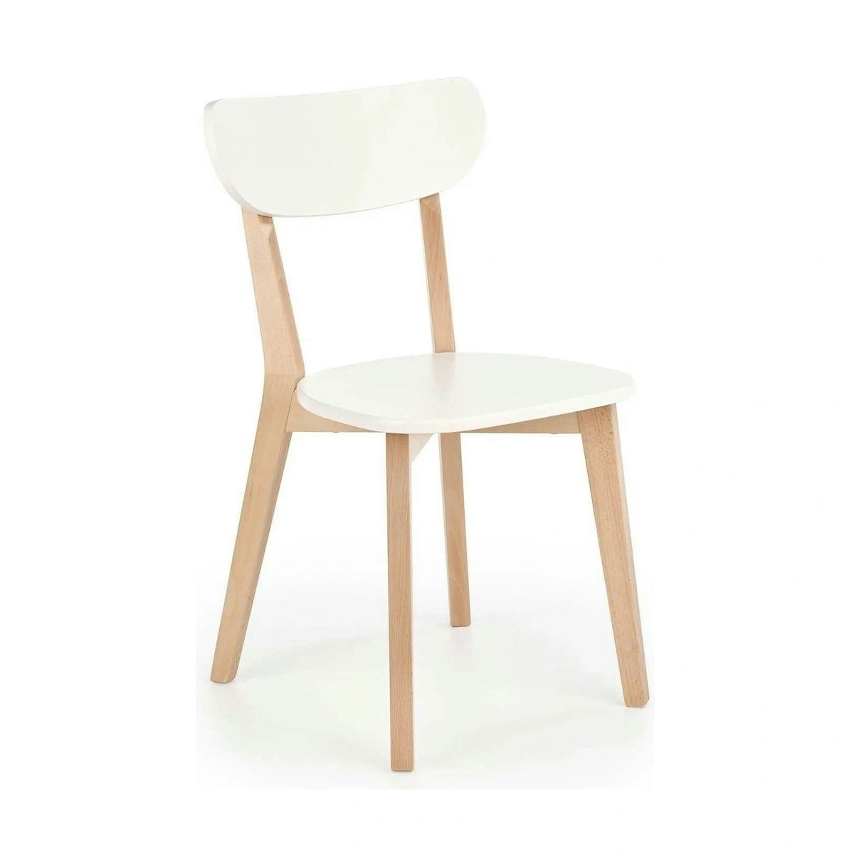 Scaun BUGGI, alb/stejar, lemn de fag, 45X50X81 CM