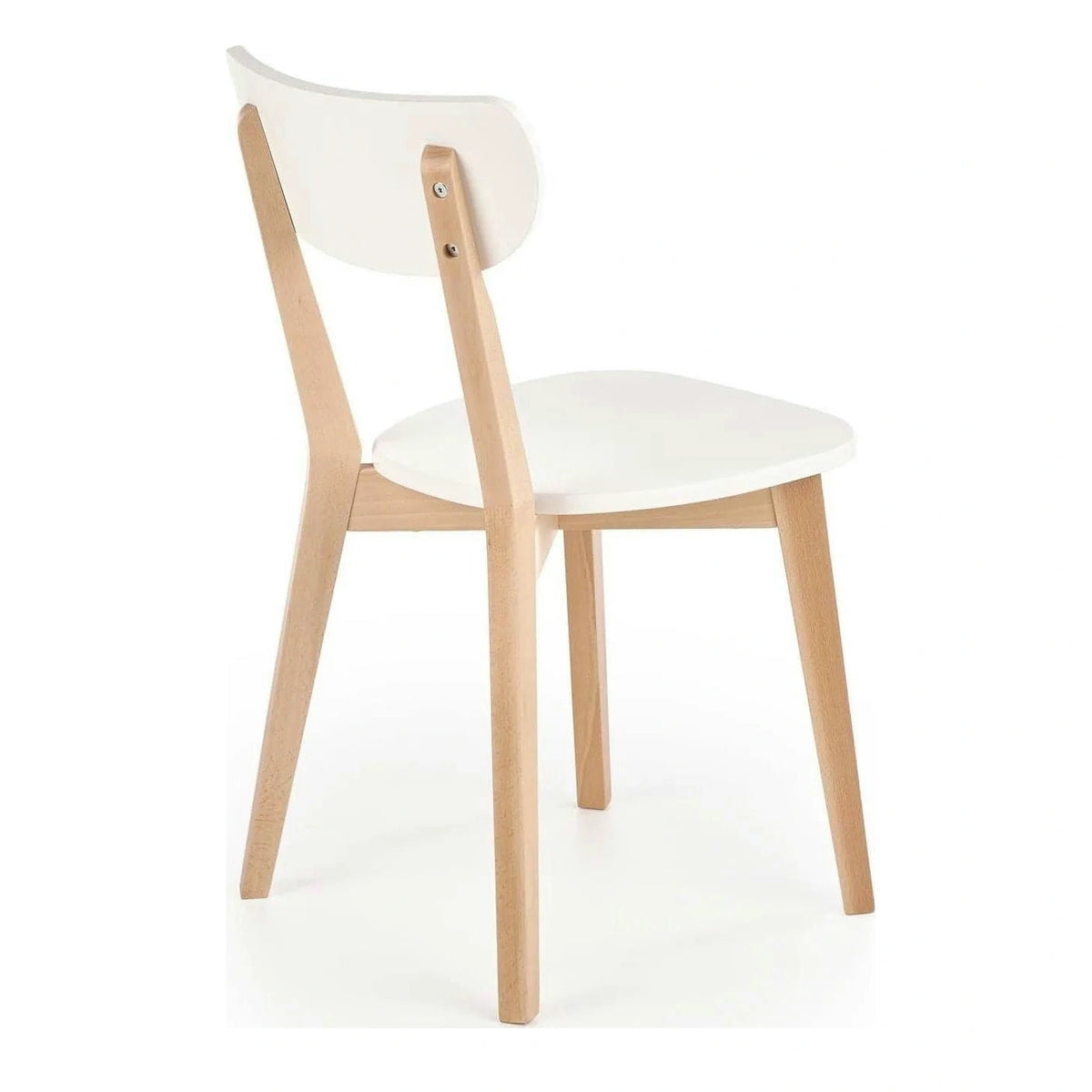 Scaun BUGGI, alb/stejar, lemn de fag, 45X50X81 CM