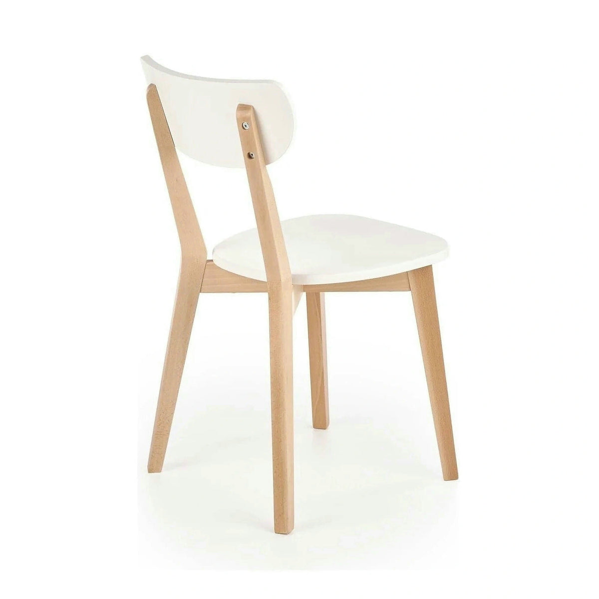 Scaun BUGGI, alb/stejar, lemn de fag, 45X50X81 CM