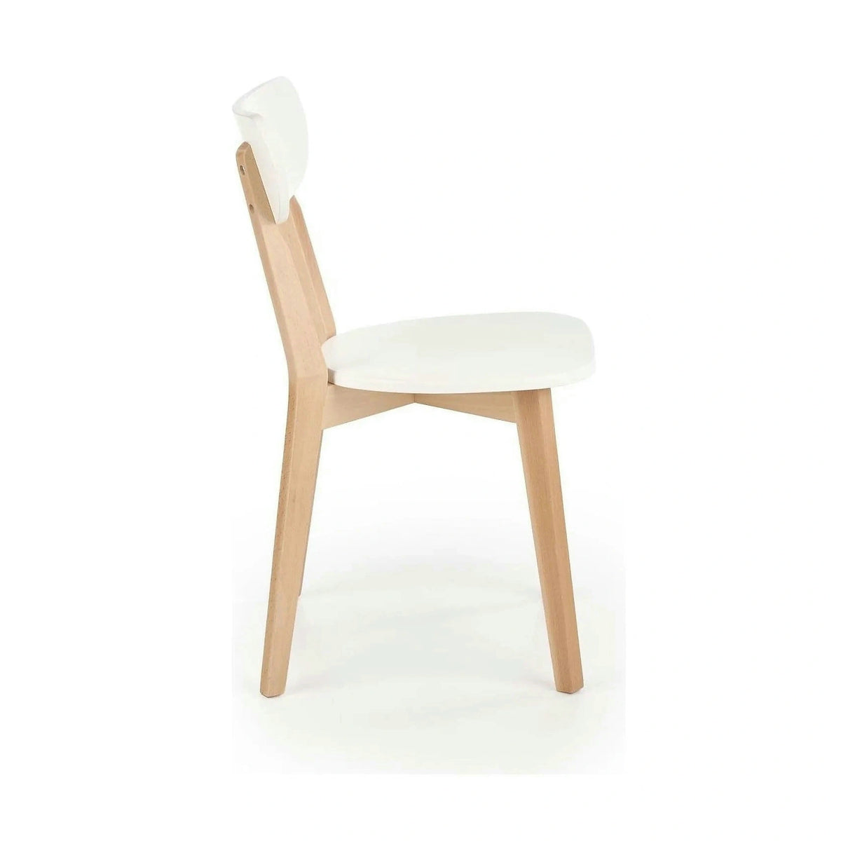 Scaun BUGGI, alb/stejar, lemn de fag, 45X50X81 CM