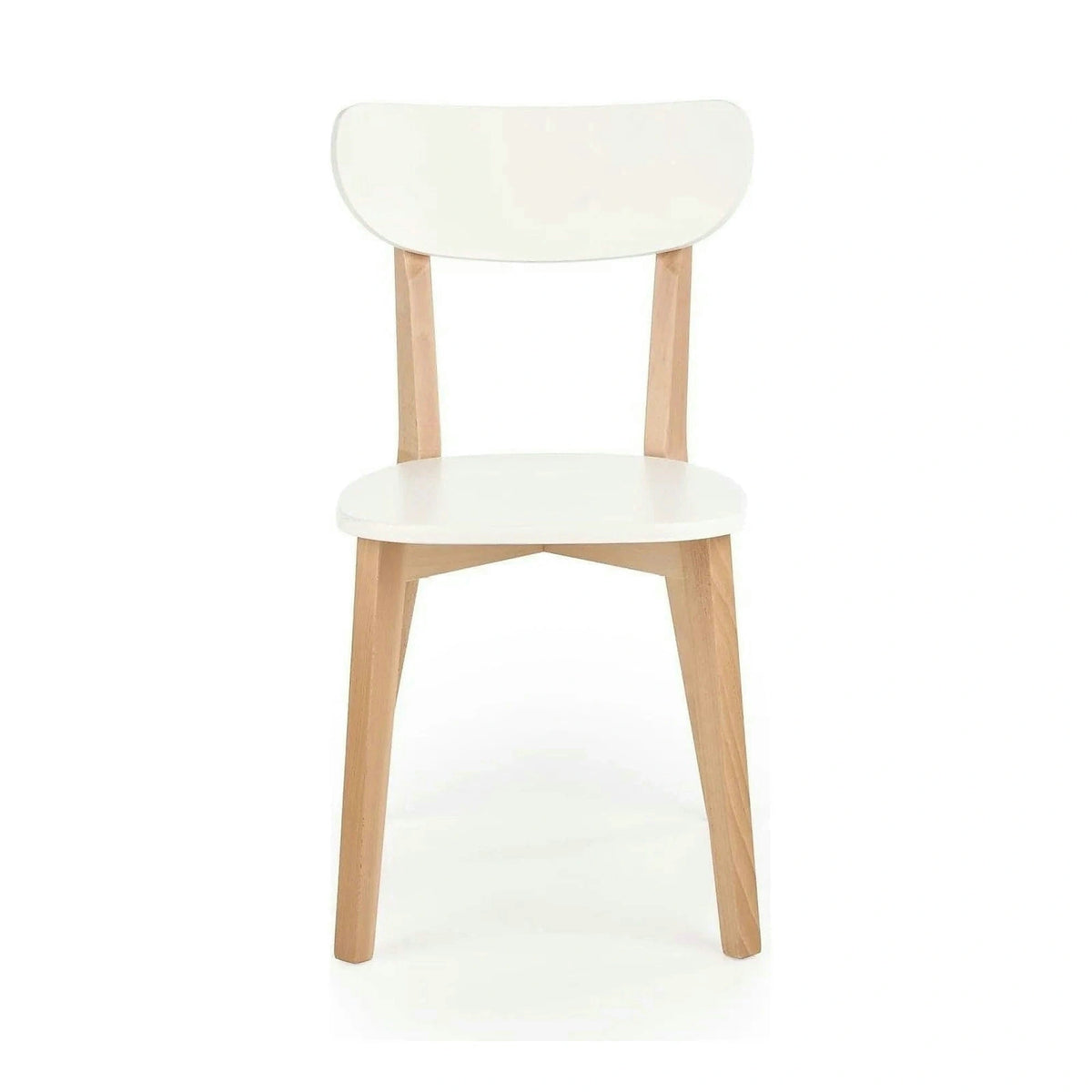 Scaun BUGGI, alb/stejar, lemn de fag, 45X50X81 CM