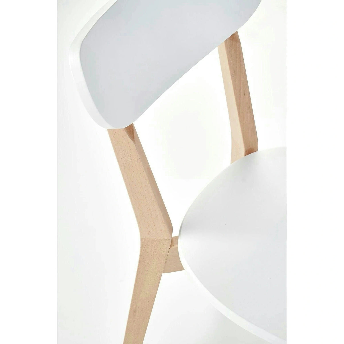 Scaun BUGGI, alb/stejar, lemn de fag, 45X50X81 CM