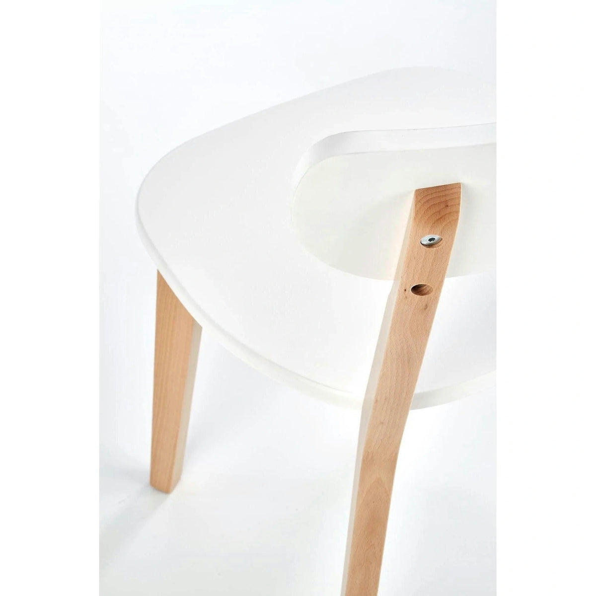 Scaun BUGGI, alb/stejar, lemn de fag, 45X50X81 CM