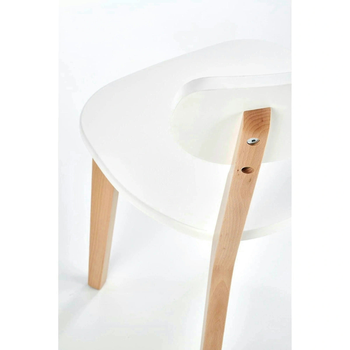 Scaun BUGGI, alb/stejar, lemn de fag, 45X50X81 CM
