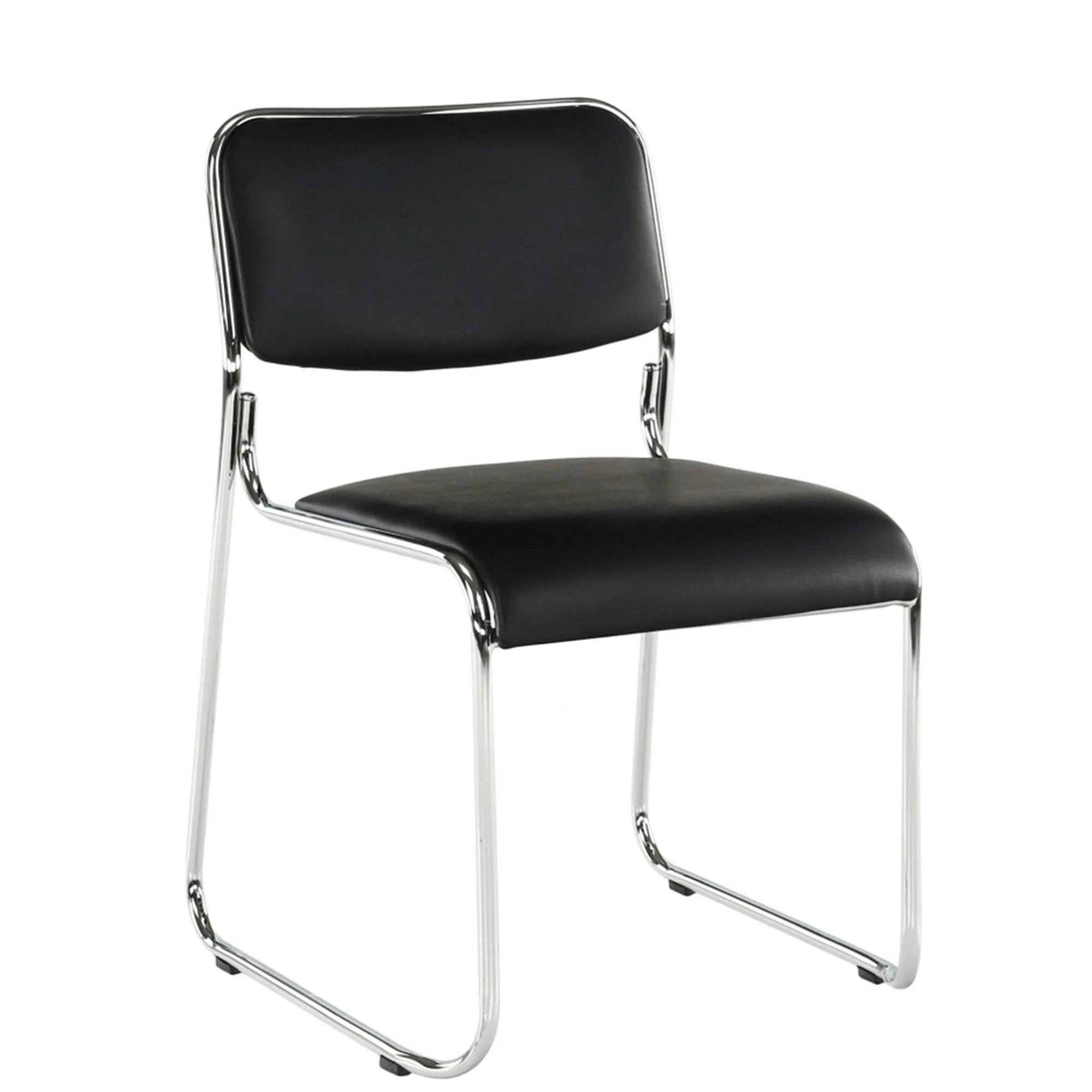 Scaun BULUT, negru, piele ecologica/metal, 50x56x76 cm