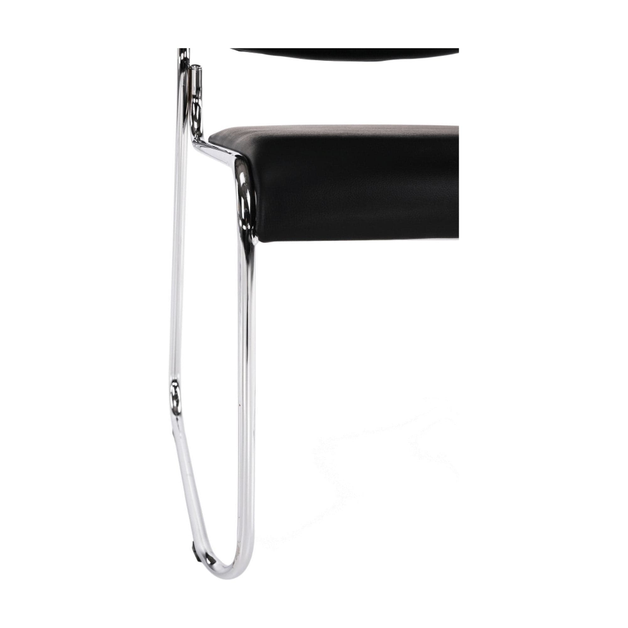 Scaun BULUT, negru, piele ecologica/metal, 50x56x76 cm