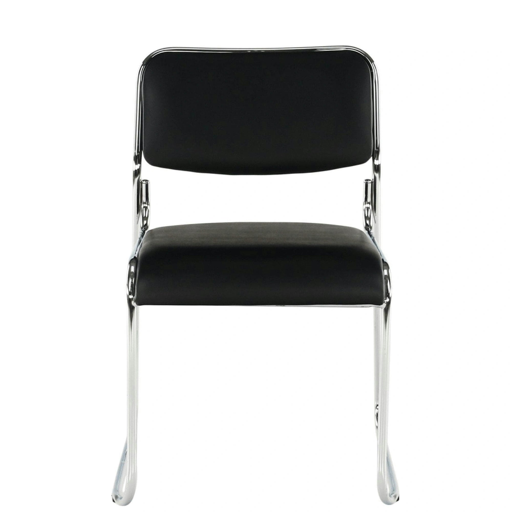 Scaun BULUT, negru, piele ecologica/metal, 50x56x76 cm