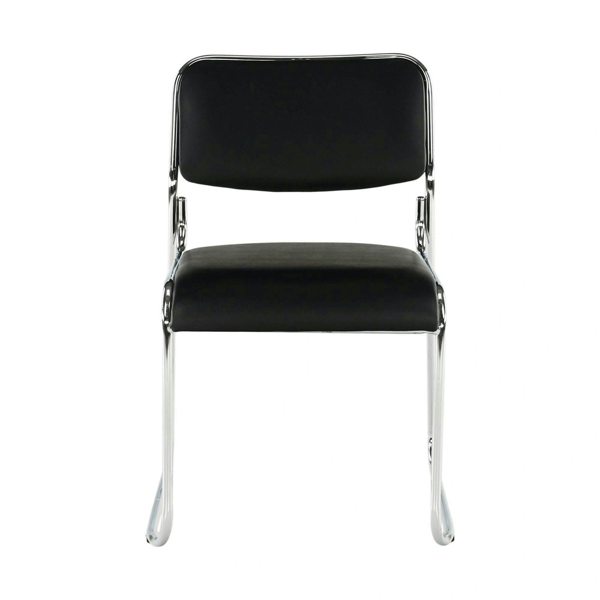 Scaun BULUT, negru, piele ecologica/metal, 50x56x76 cm