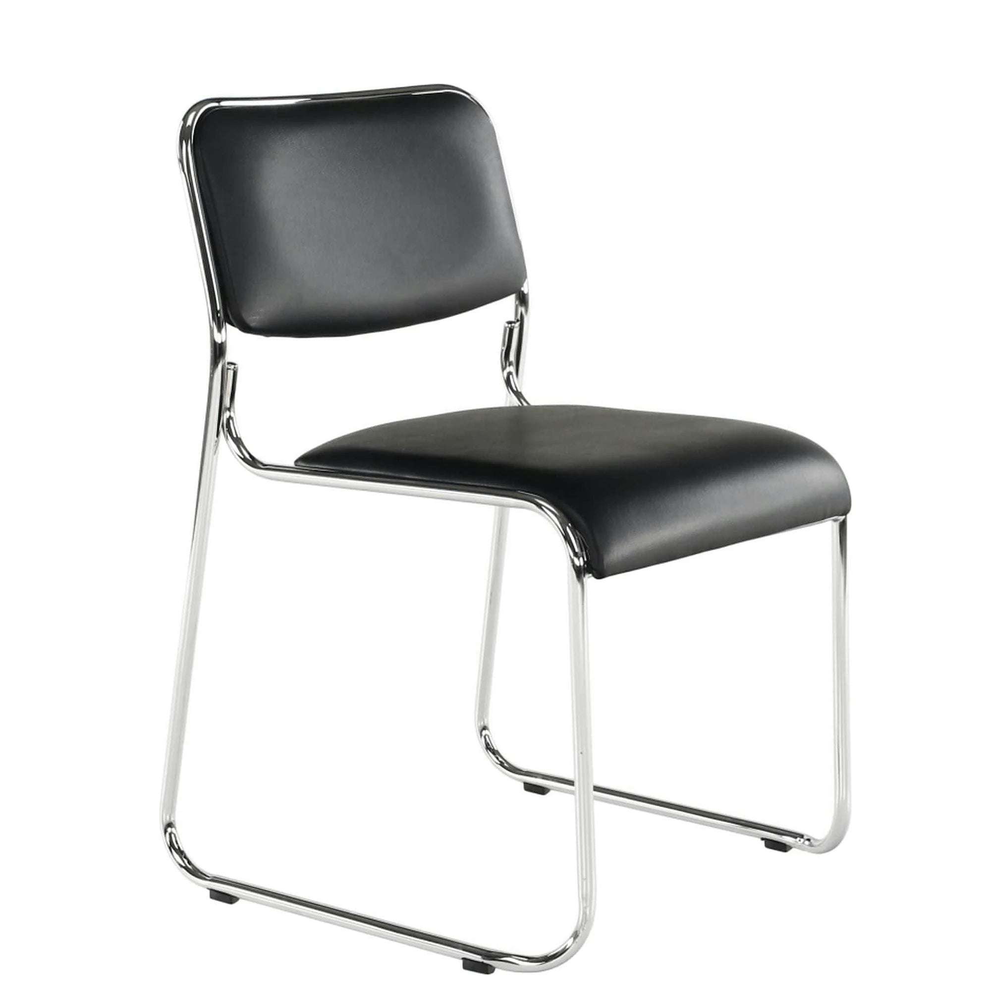 Scaun BULUT, negru, piele ecologica/metal, 50x56x76 cm