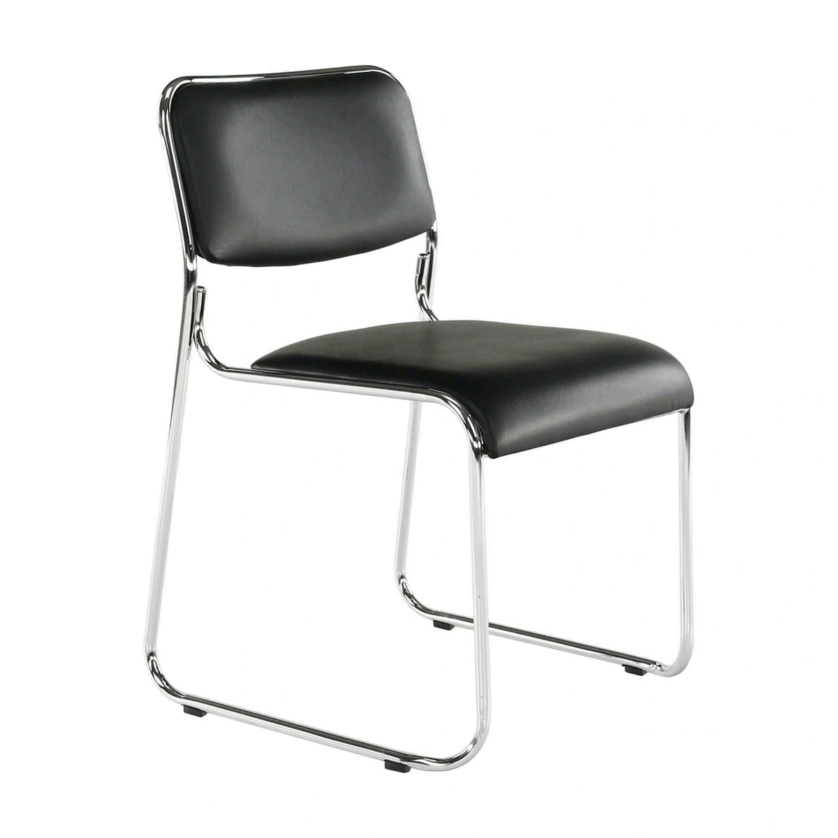 Scaun BULUT, negru, piele ecologica/metal, 50x56x76 cm