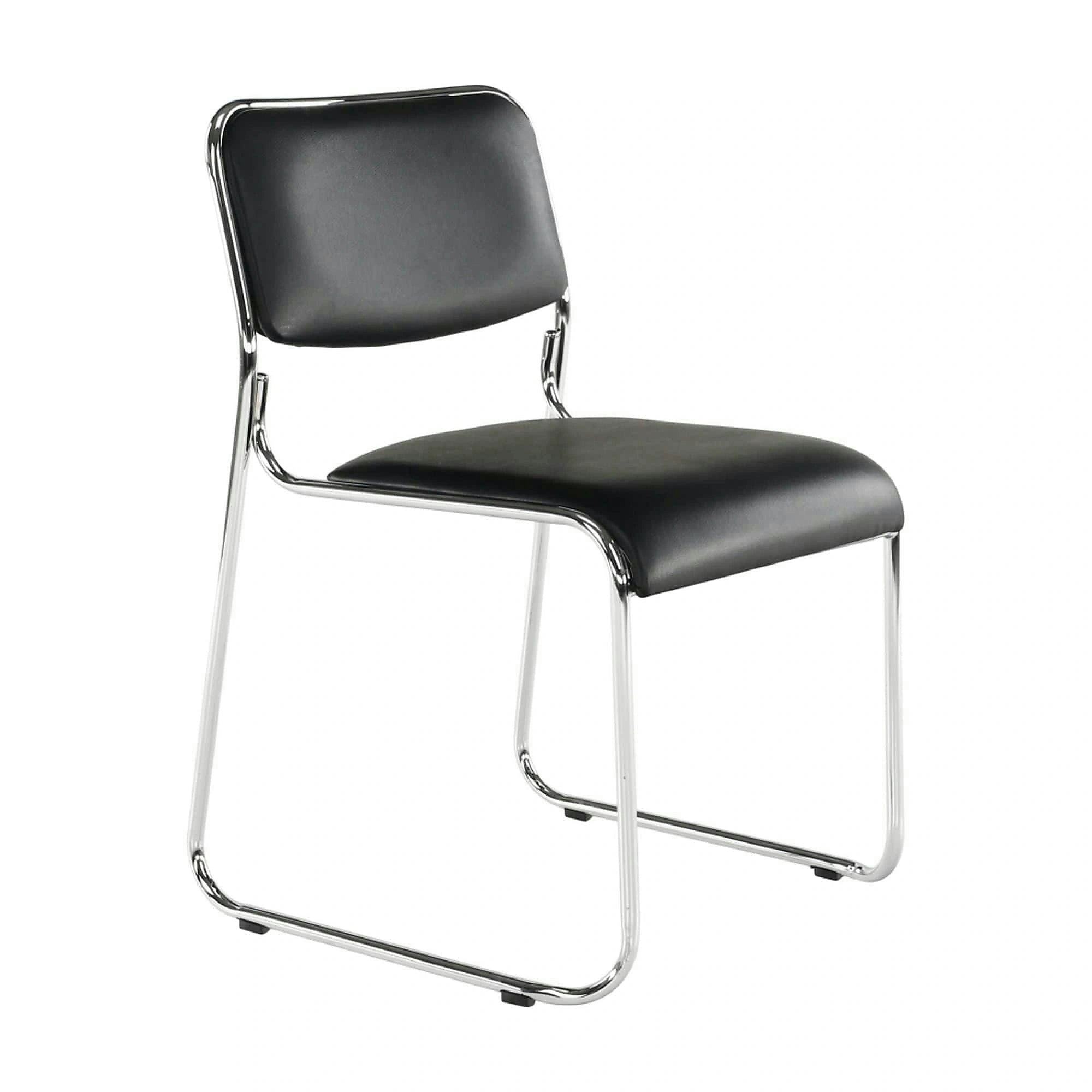 Scaun BULUT, negru, piele ecologica/metal, 50x56x76 cm