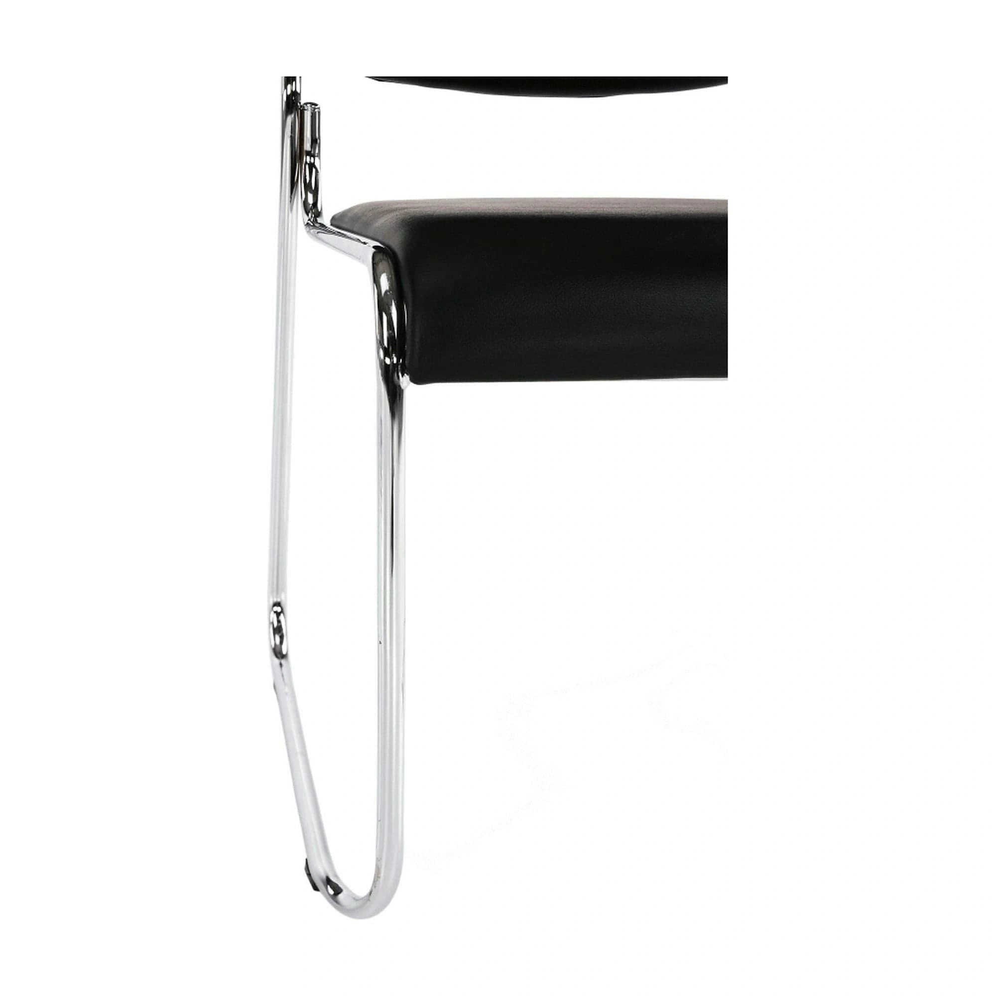 Scaun BULUT, negru, piele ecologica/metal, 50x56x76 cm