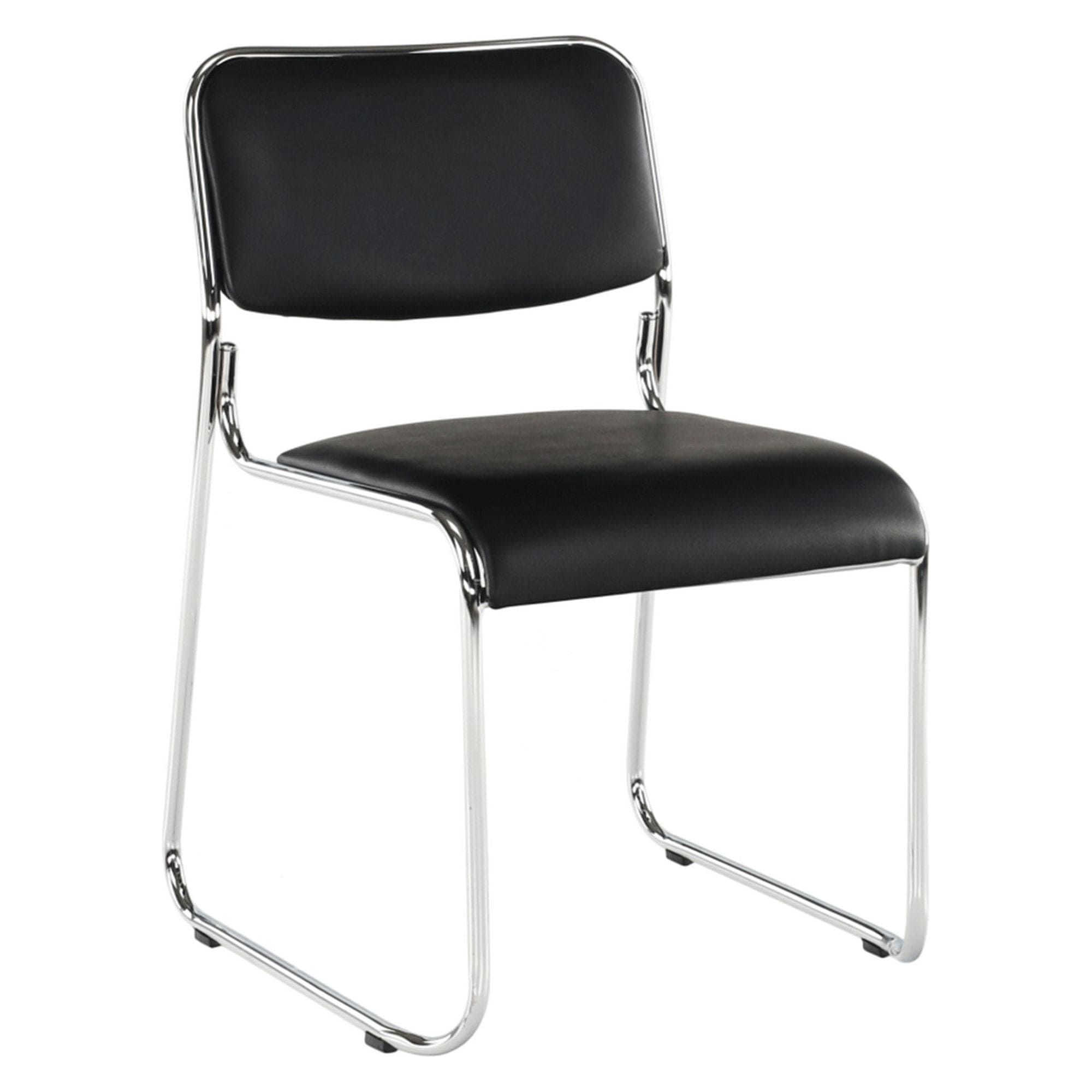 Scaun BULUT, negru, piele ecologica/metal, 50x56x76 cm