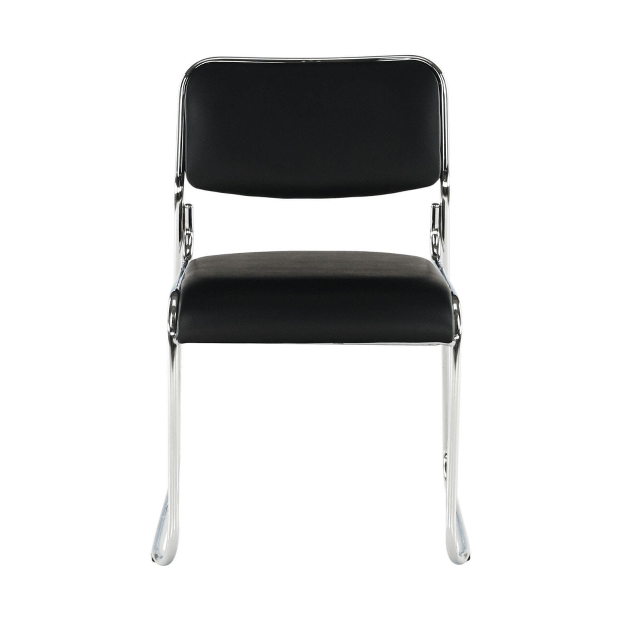 Scaun BULUT, negru, piele ecologica/metal, 50x56x76 cm