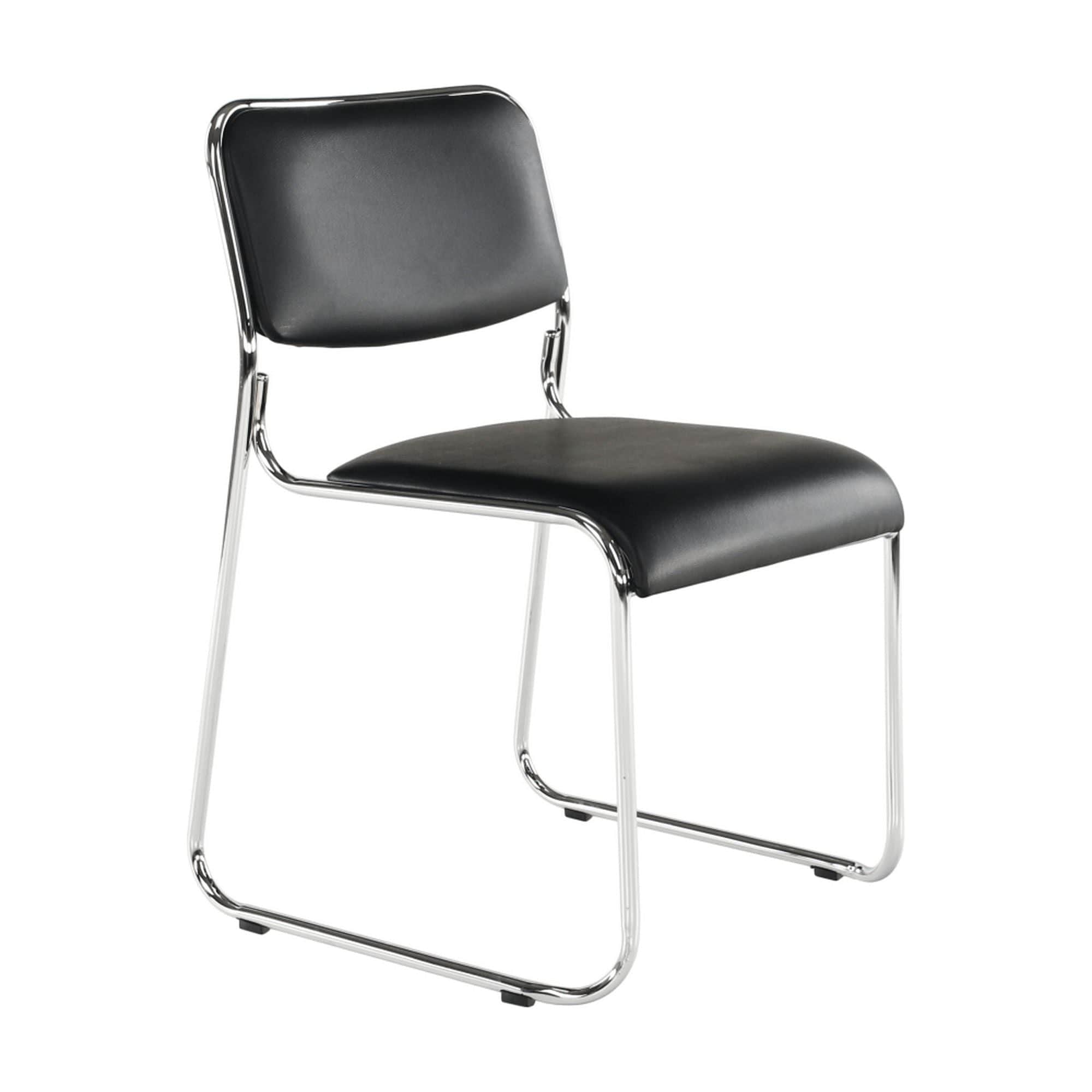 Scaun BULUT, negru, piele ecologica/metal, 50x56x76 cm