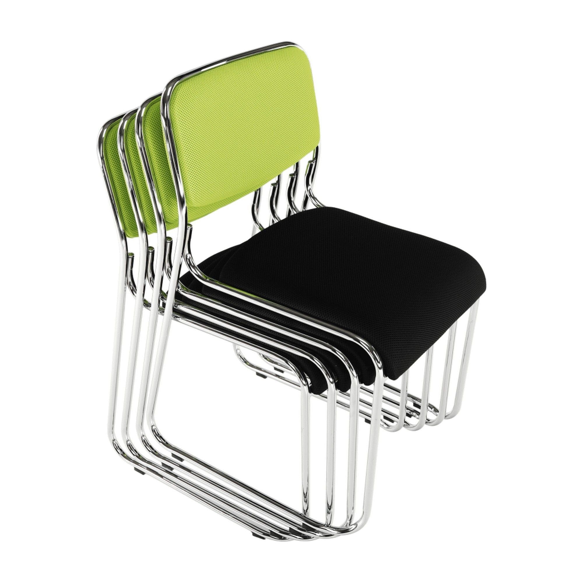 Scaun BULUT, verde/negru/crom, piele ecologica/metal, 50x56x76 cm