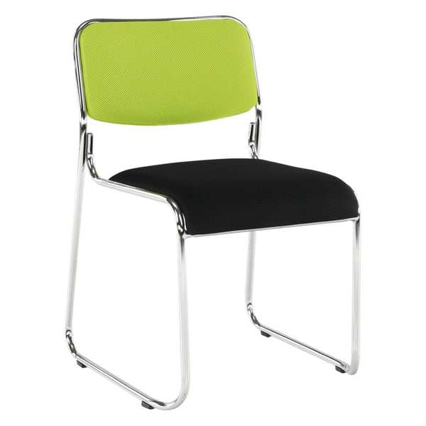 Scaun BULUT, verde/negru/crom, piele ecologica/metal, 50x56x76 cm