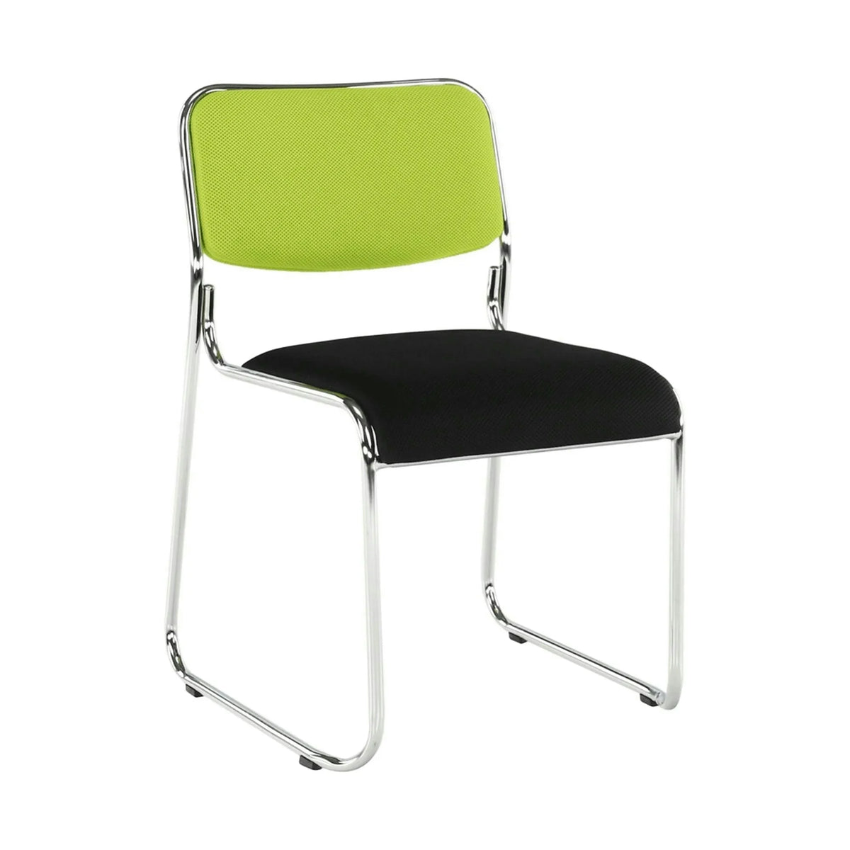 Scaun BULUT, verde/negru/crom, piele ecologica/metal, 50x56x76 cm