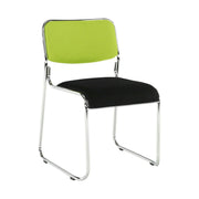 Scaun BULUT, verde/negru/crom, piele ecologica/metal, 50x56x76 cm