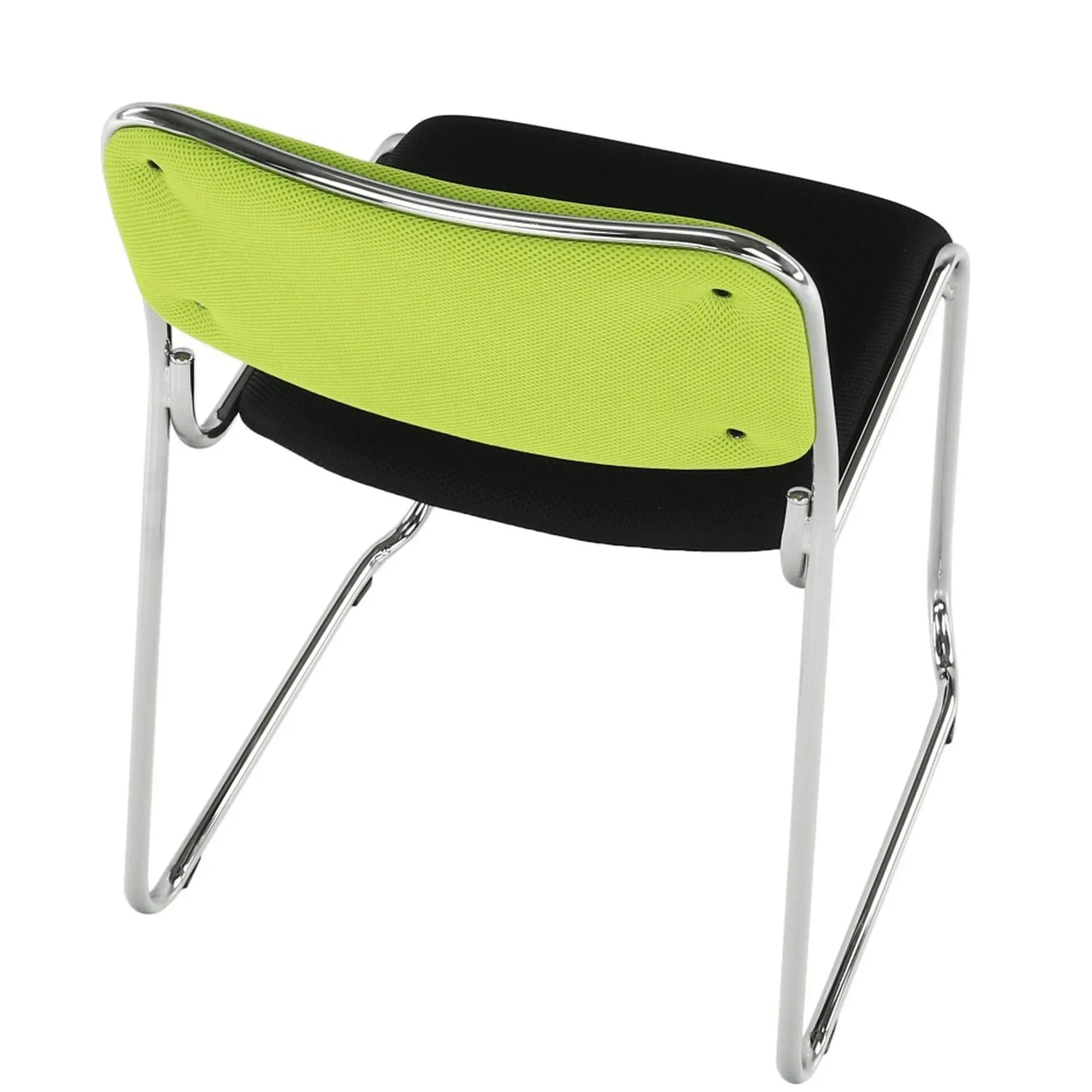 Scaun BULUT, verde/negru/crom, piele ecologica/metal, 50x56x76 cm
