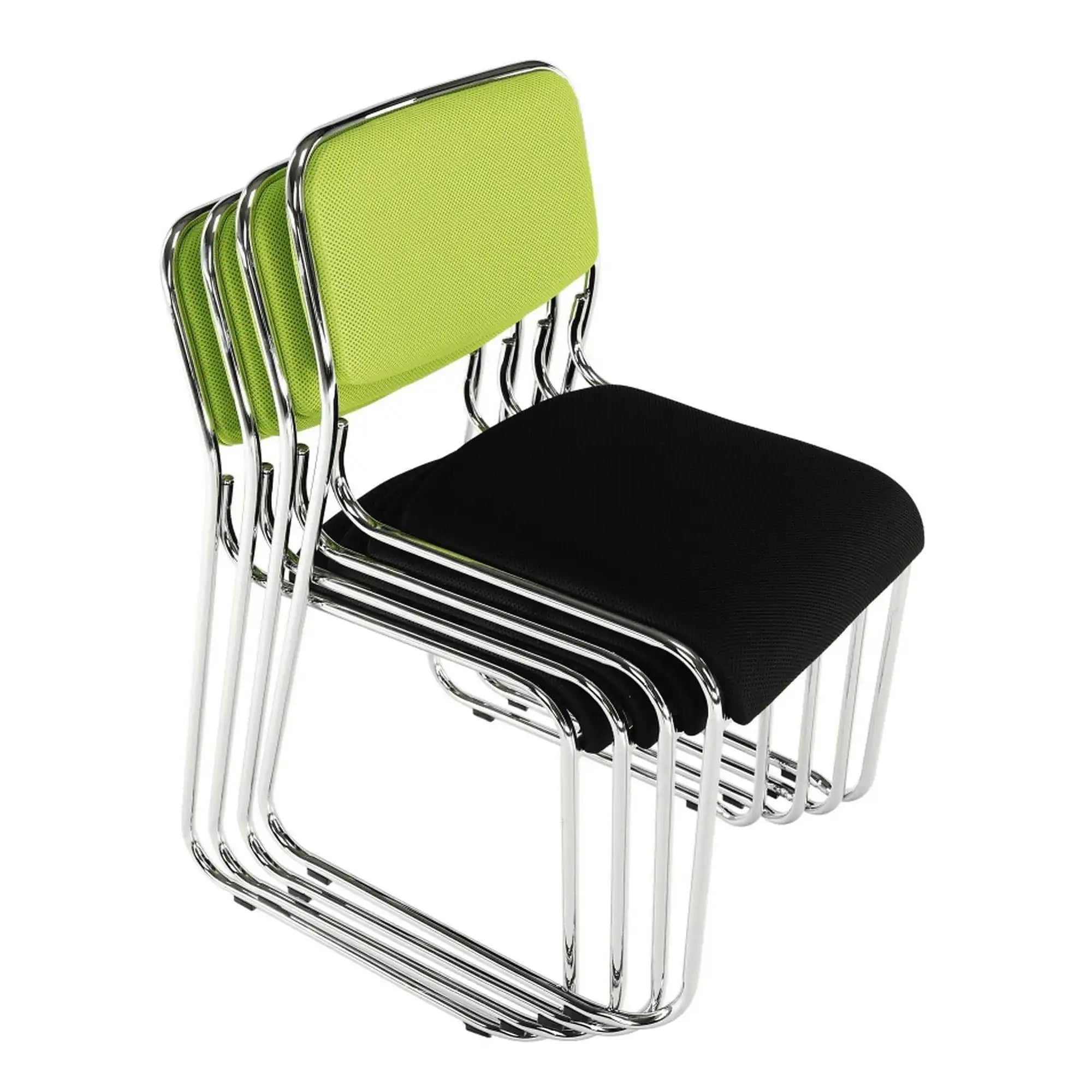 Scaun BULUT, verde/negru/crom, piele ecologica/metal, 50x56x76 cm