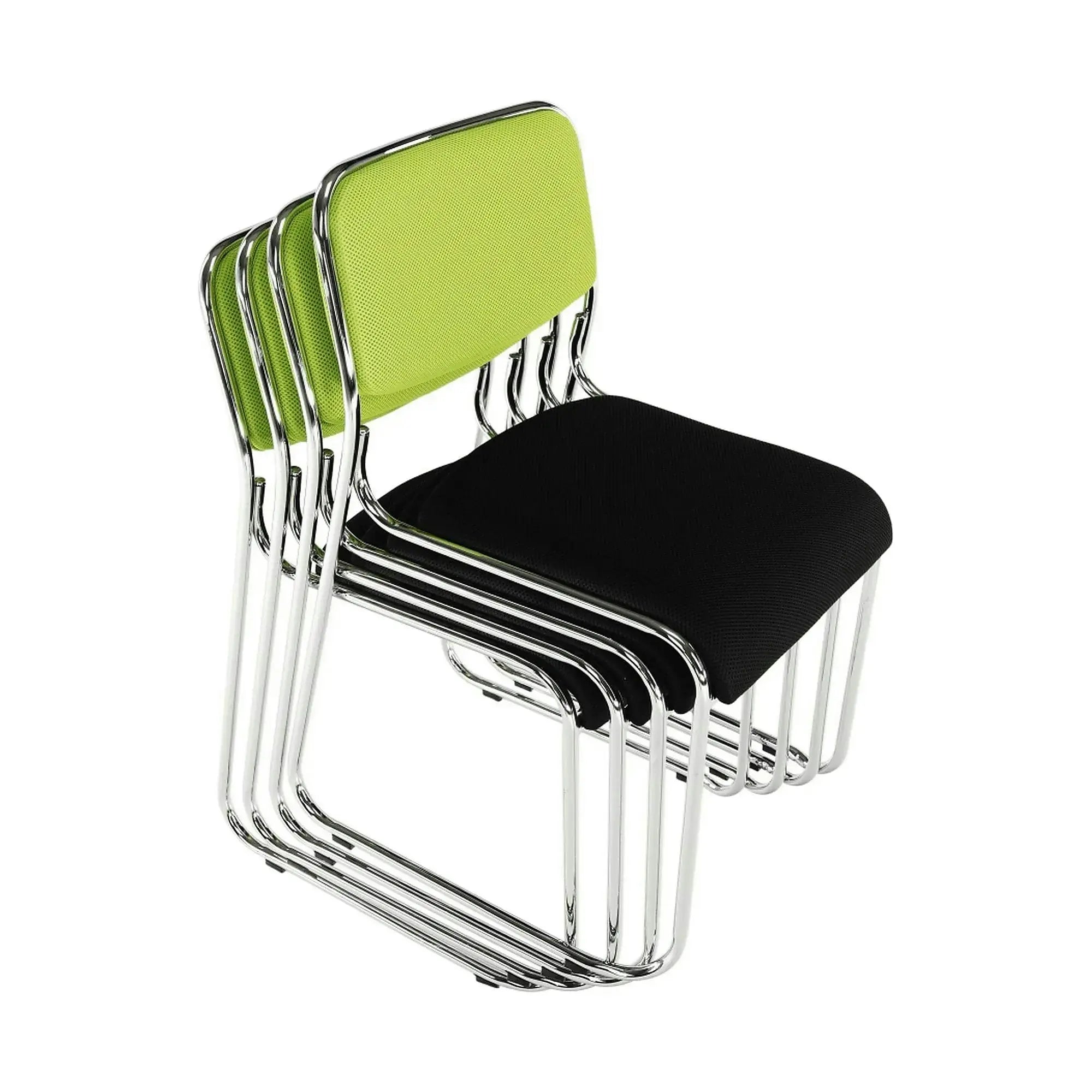 Scaun BULUT, verde/negru/crom, piele ecologica/metal, 50x56x76 cm