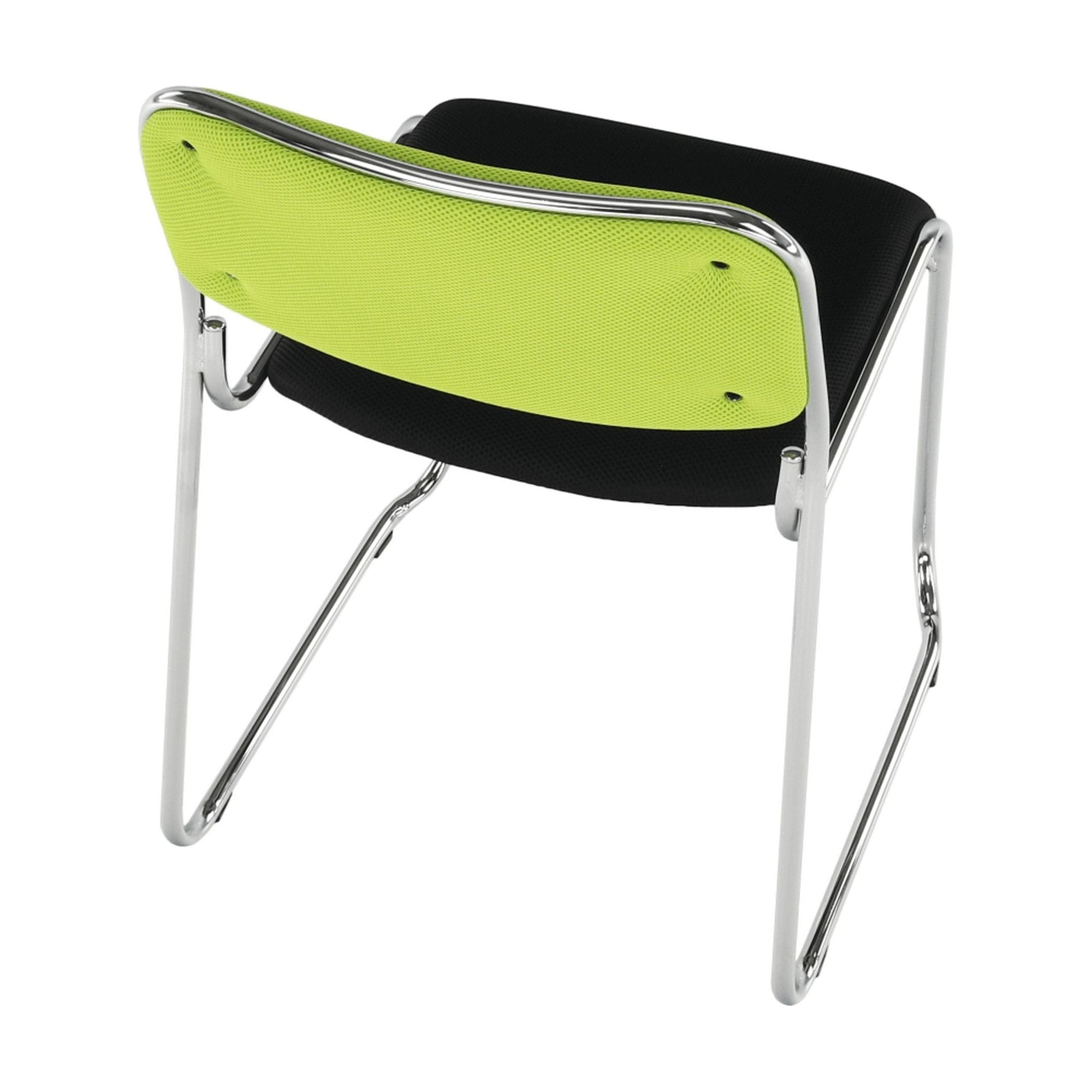 Scaun BULUT, verde/negru/crom, piele ecologica/metal, 50x56x76 cm