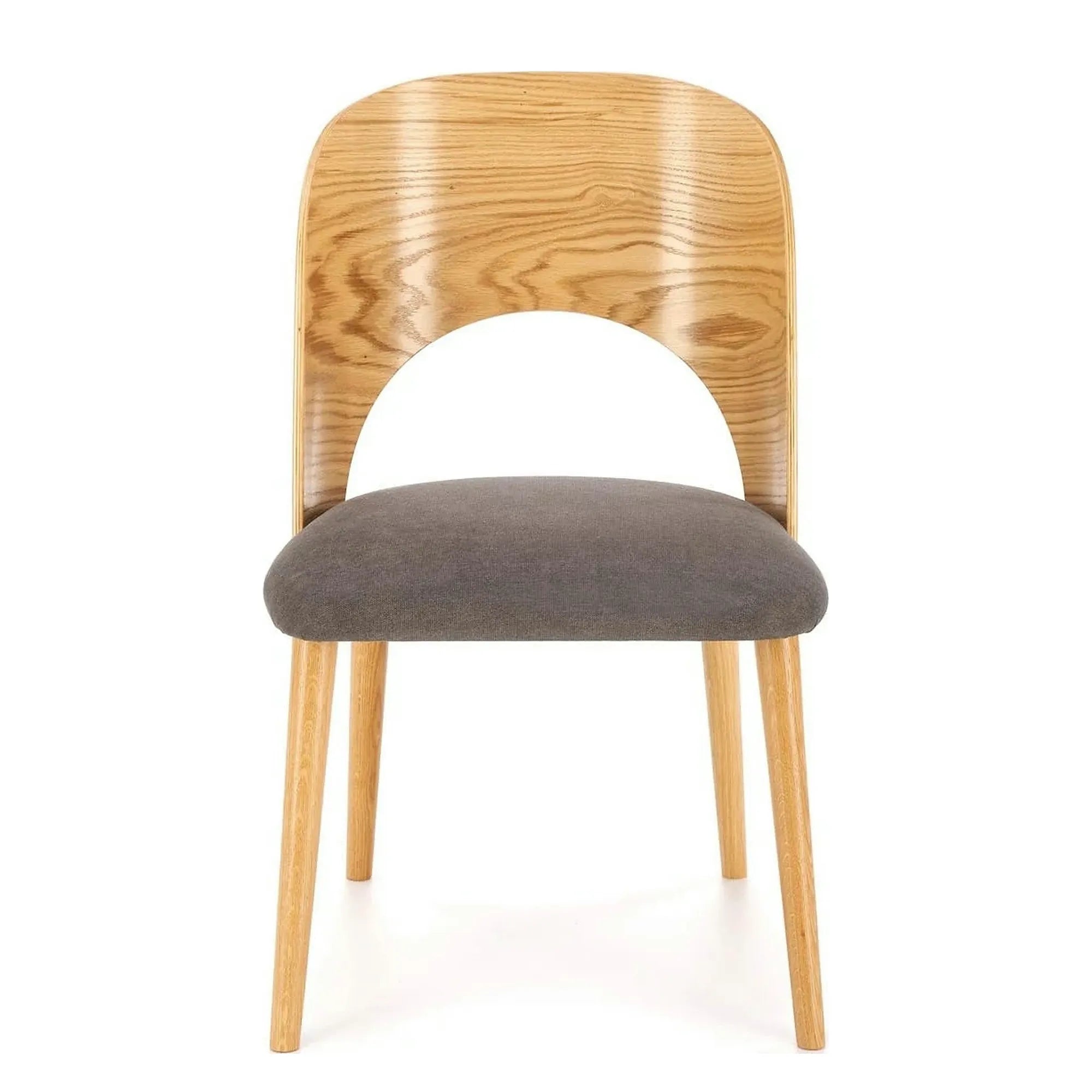 Scaun CADIZ, stejar/gri, stofa/placaj/lemn, 52x58x83 cm