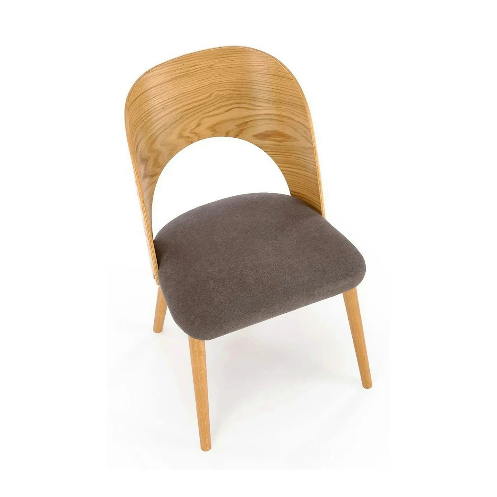Scaun CADIZ, stejar/gri, stofa/placaj/lemn, 52x58x83 cm