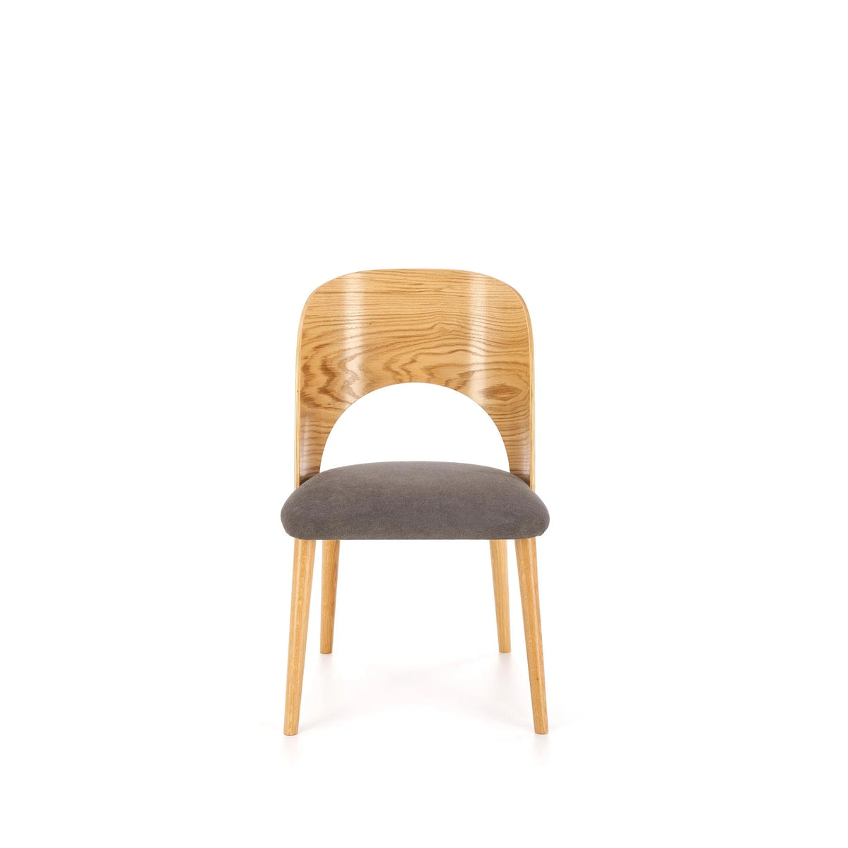 Scaun CADIZ, stejar/gri, stofa/placaj/lemn, 52x58x83 cm