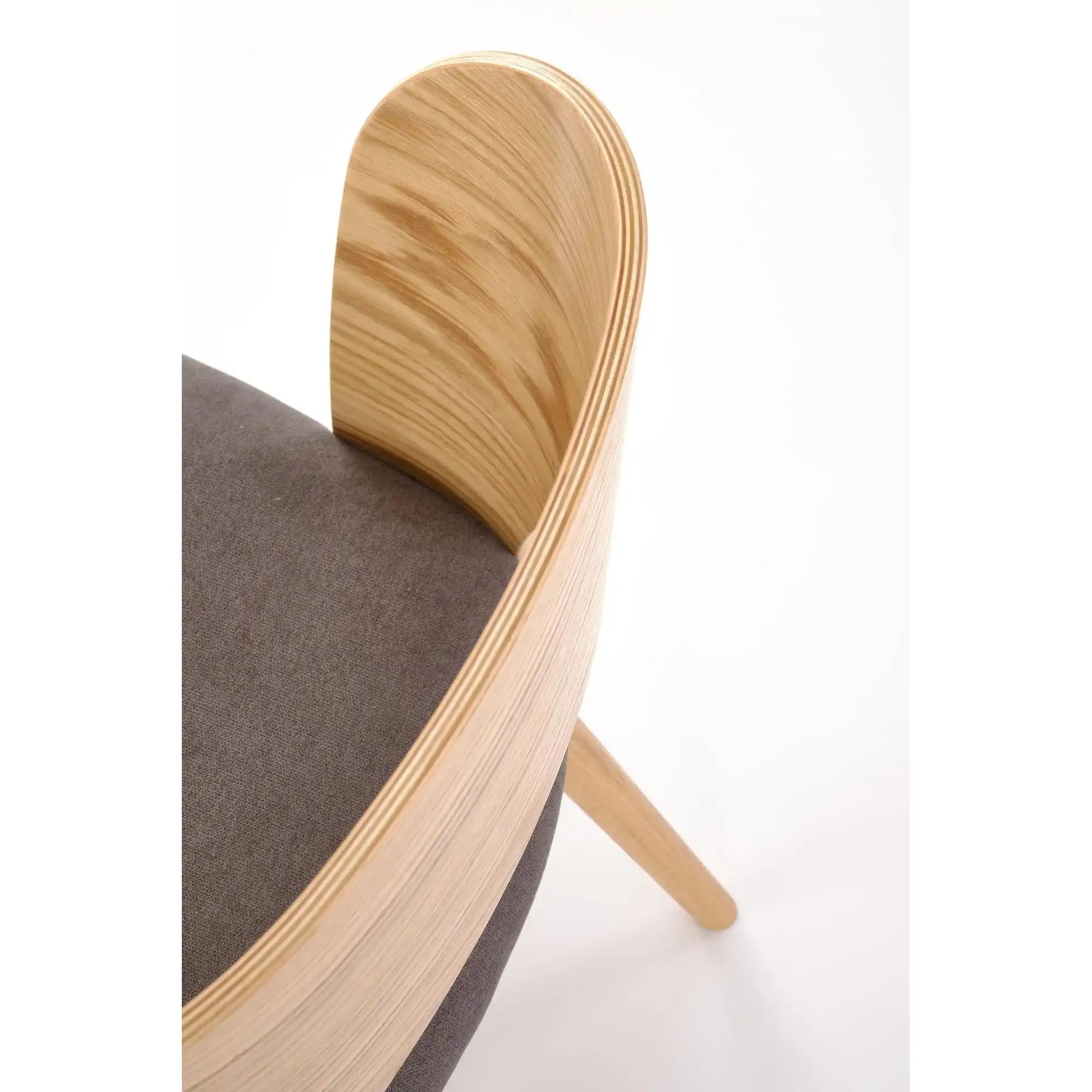 Scaun CADIZ, stejar/gri, stofa/placaj/lemn, 52x58x83 cm