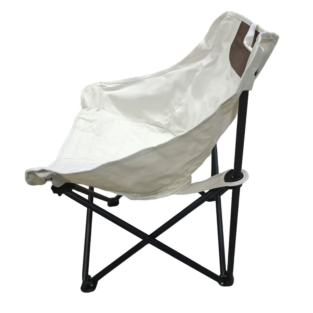 Scaun camping URAO, bej/negru, stofa clasica/metal, 58x51x66 cm