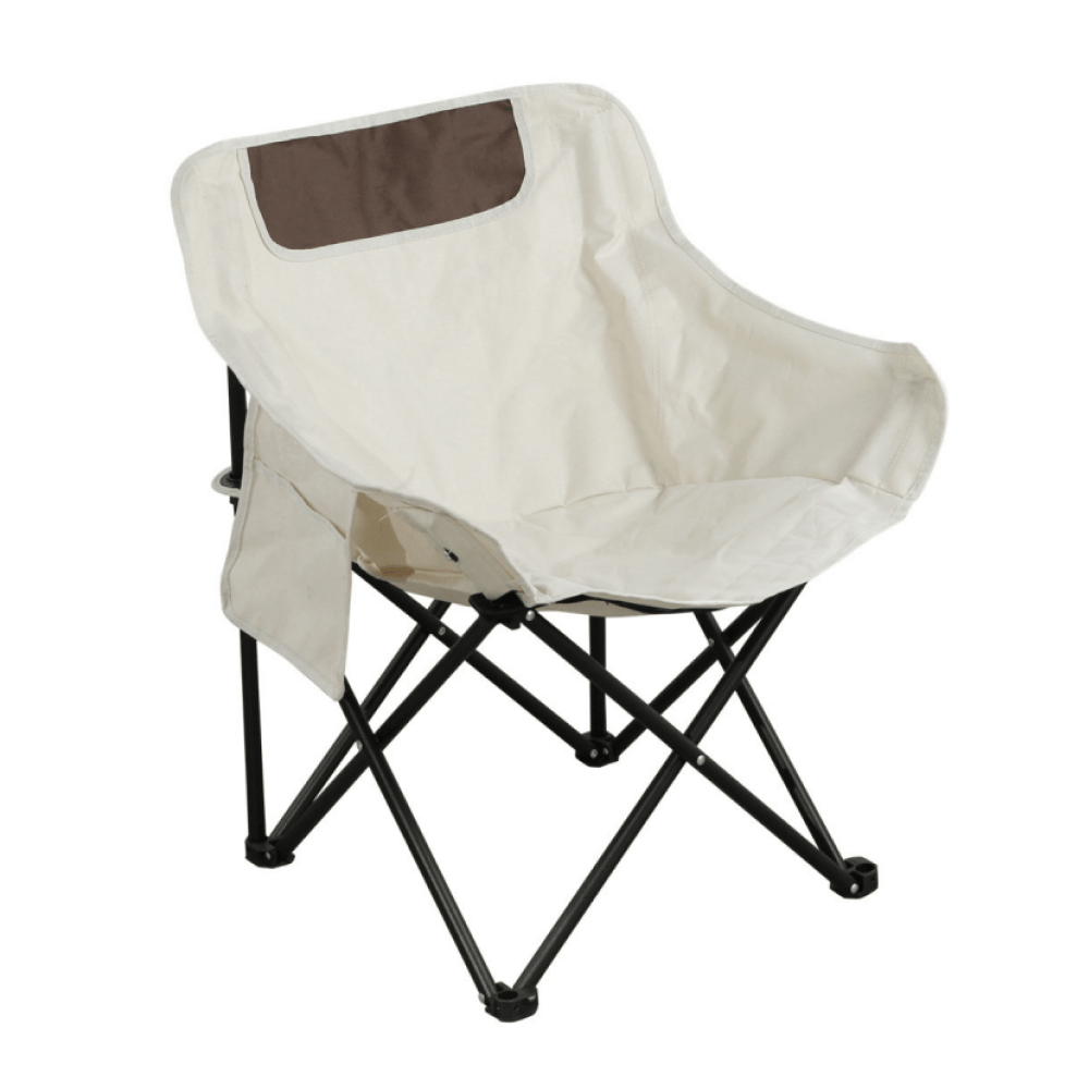 Scaun camping URAO, bej/negru, stofa clasica/metal, 58x51x66 cm