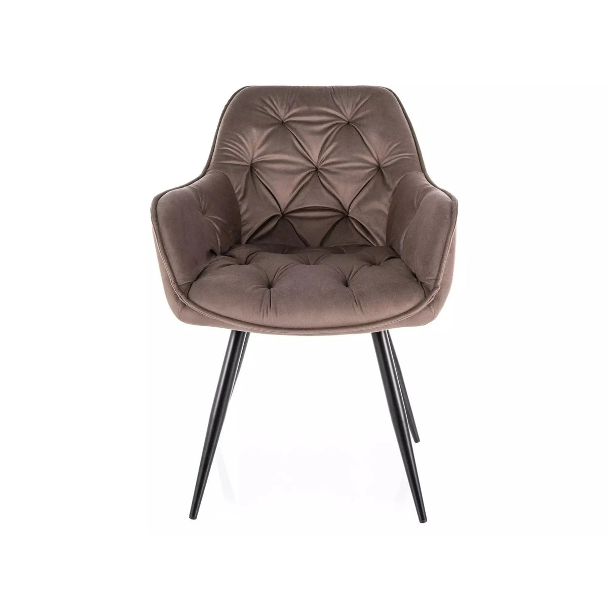 Scaun CHERRY, cappuccino/negru, stofa catifelata/metal, 57x58x87 cm