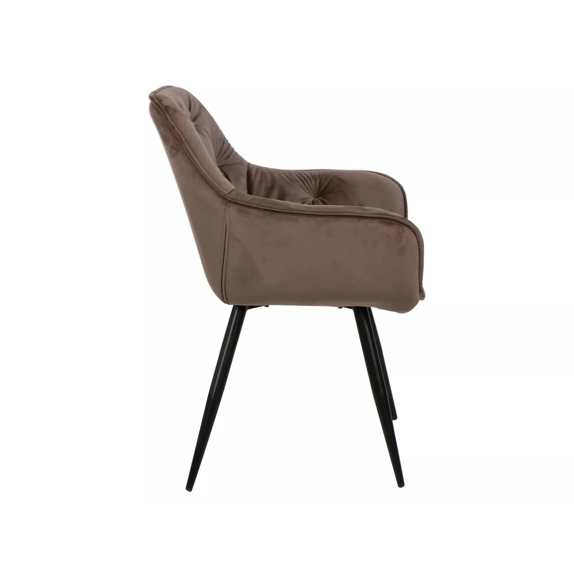 Scaun CHERRY, cappuccino/negru, stofa catifelata/metal, 57x58x87 cm