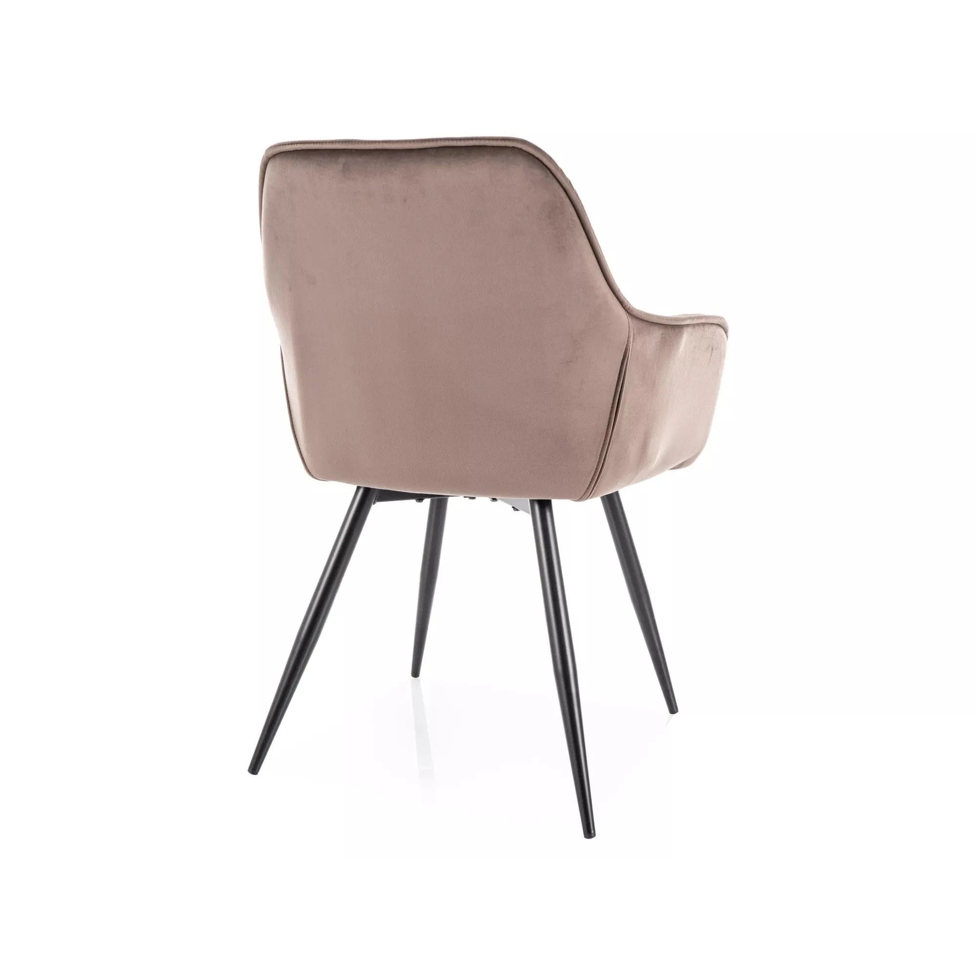 Scaun CHERRY, cappuccino/negru, stofa catifelata/metal, 57x58x87 cm