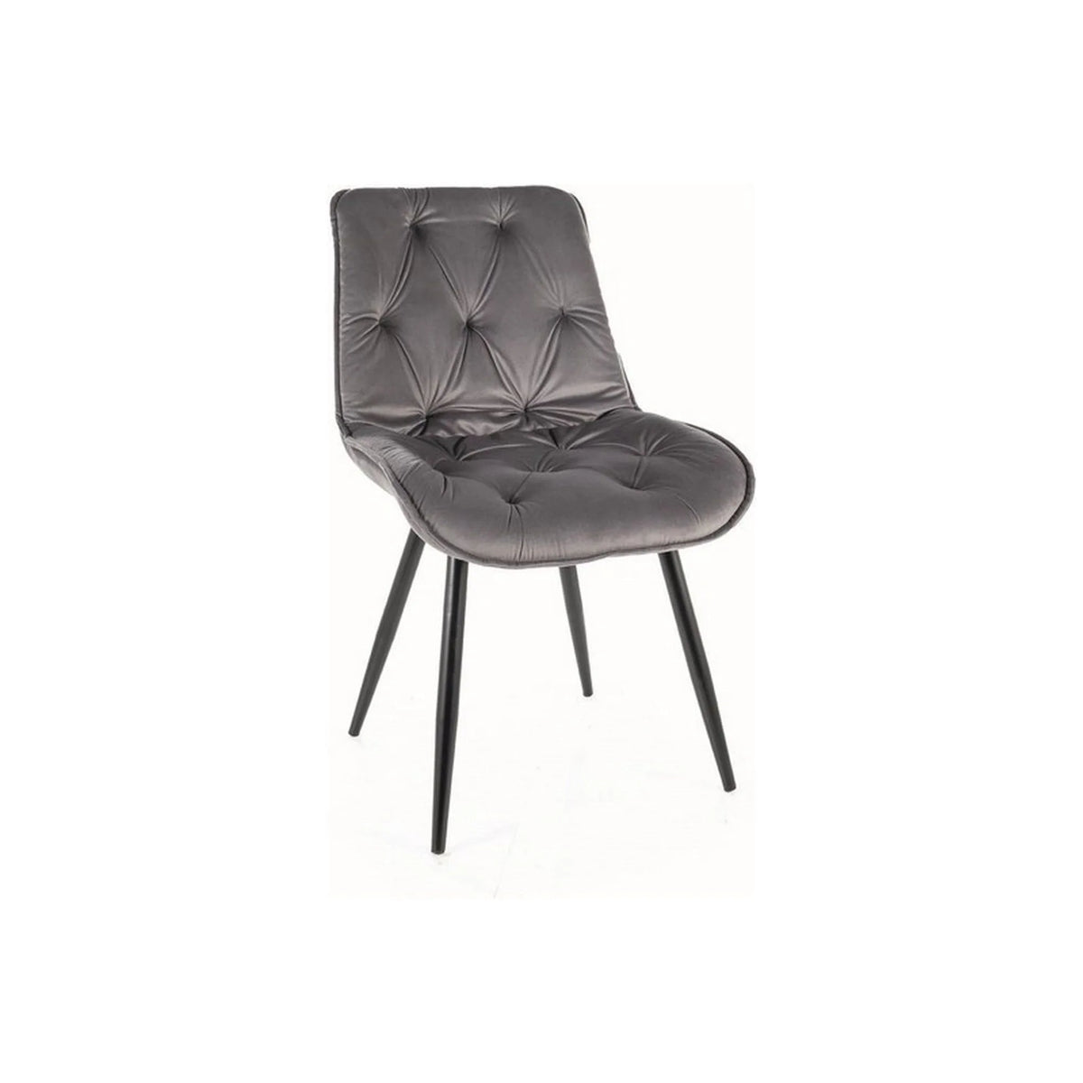 Scaun CHERRY II, gri/negru, stofa catifelata/metal, 53x43x88 cm