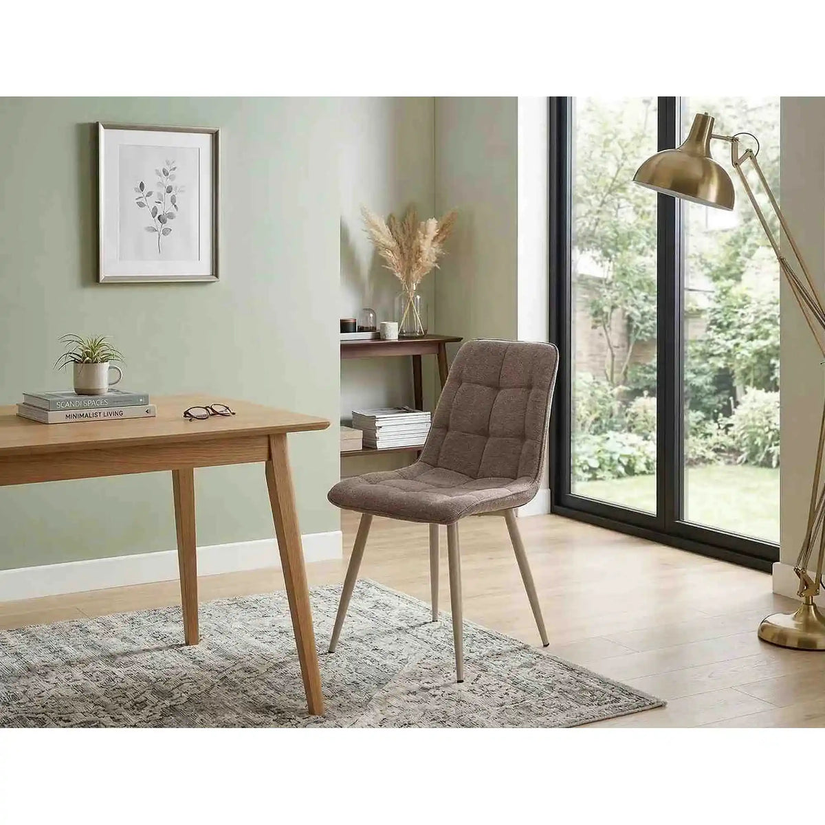 Scaun CHIC, bej - Brego 34, stofa clasica/metal, 50x58x88 cm