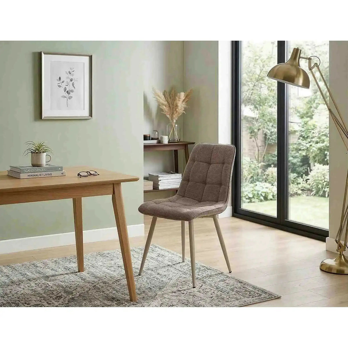 Scaun CHIC, bej - Brego 34, stofa clasica/metal, 50x58x88 cm