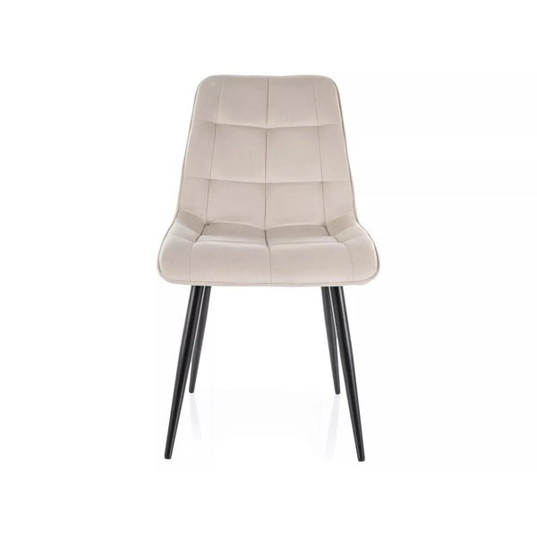 Scaun CHIC, bej deschis - Bluvel 30, stofa catifelata/metal, 50x58x88 cm