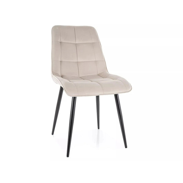 Scaun CHIC, bej deschis - Bluvel 30, stofa catifelata/metal, 50x58x88 cm