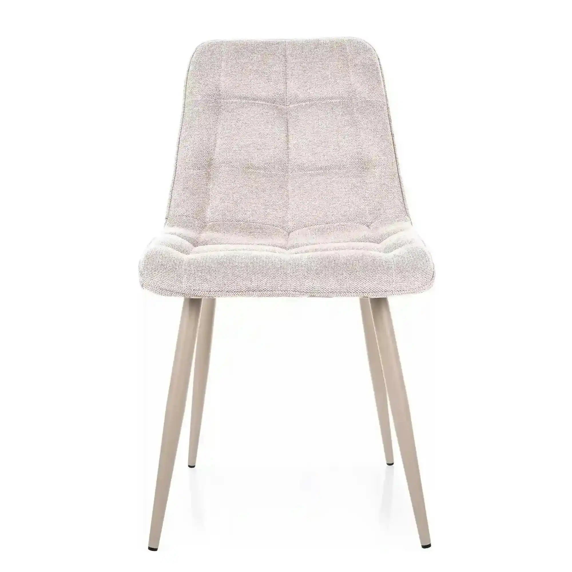 Scaun CHIC, bej deschis - Brego 22, stofa clasica/metal, 50x58x88 cm