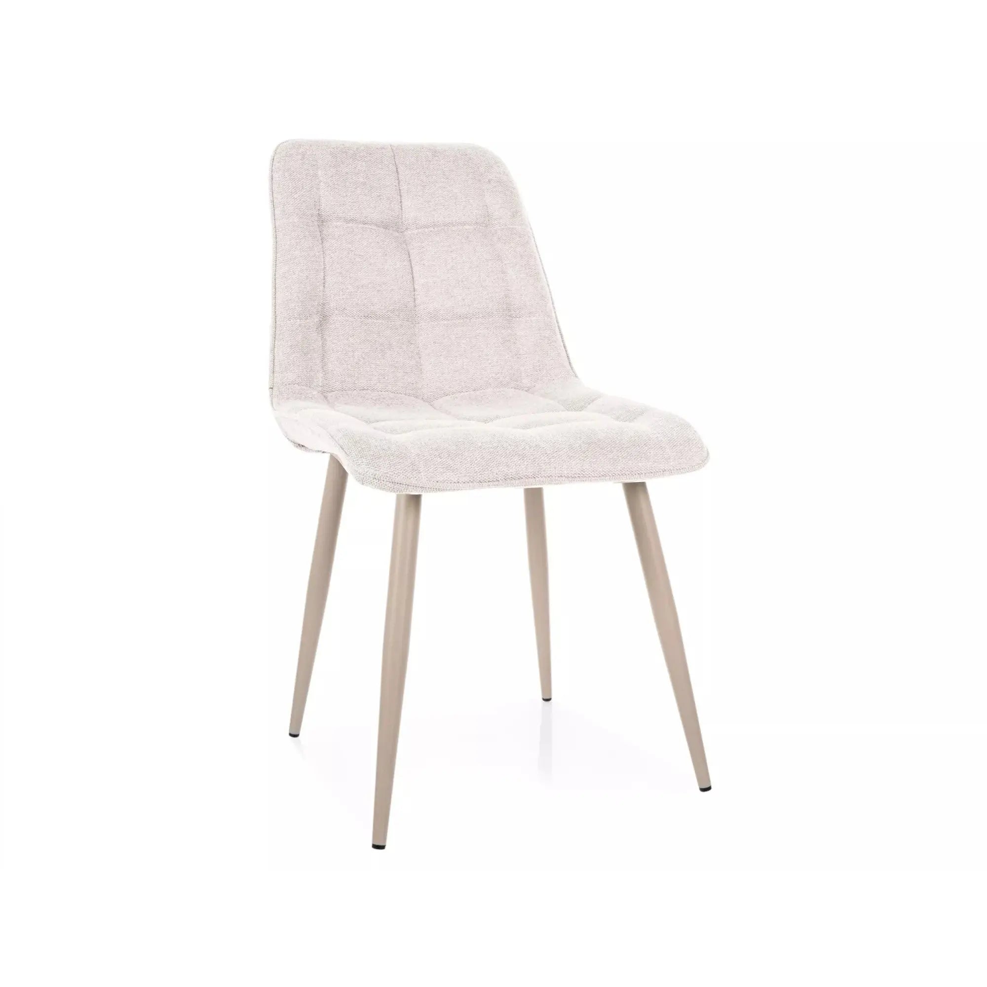 Scaun CHIC, bej deschis - Brego 22, stofa clasica/metal, 50x43x88 cm