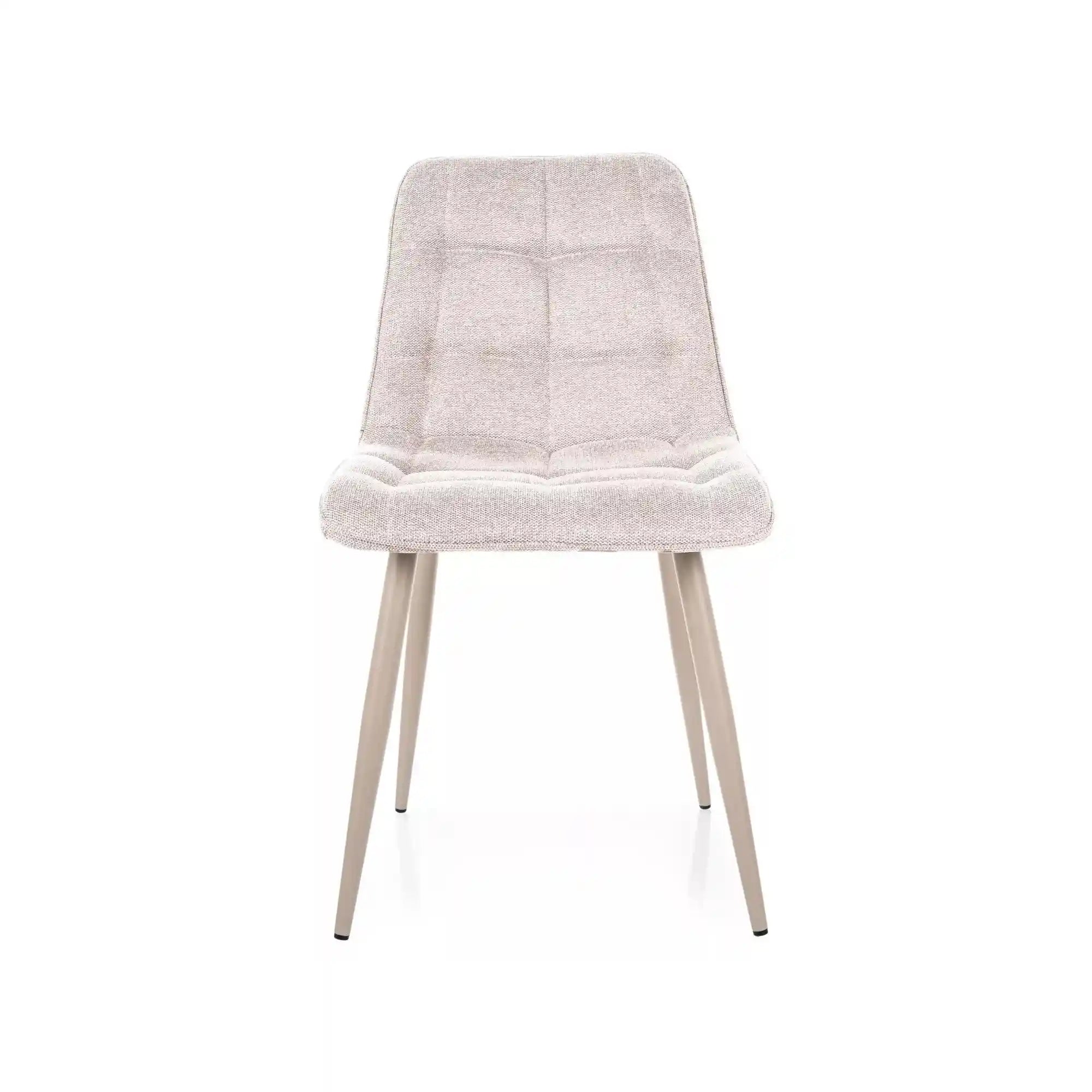 Scaun CHIC, bej deschis - Brego 22, stofa clasica/metal, 50x43x88 cm