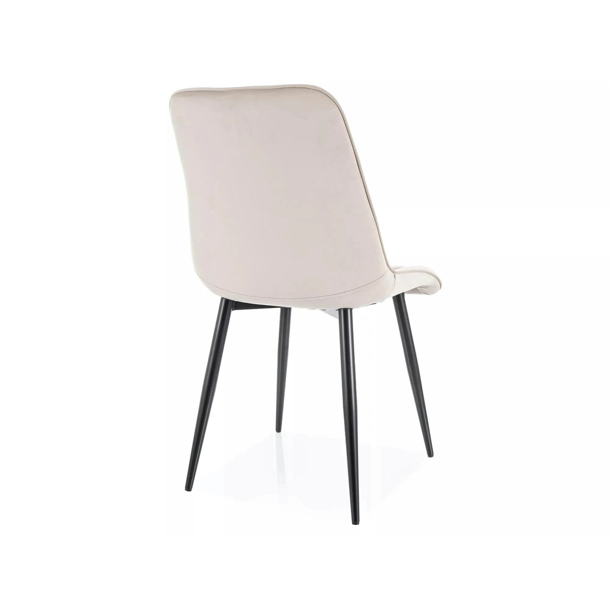 Scaun CHIC, bej deschis/negru, stofă catifelată/metal, 50x43x88 cm