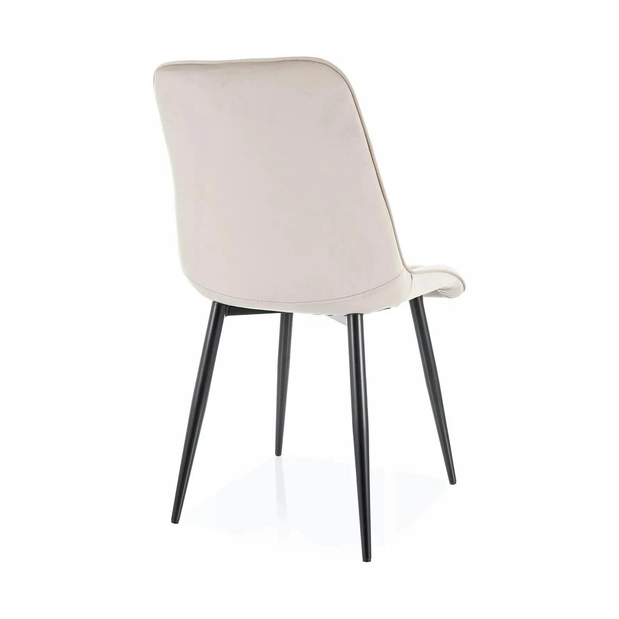 Scaun CHIC, bej deschis/negru, stofă catifelată/metal, 50x43x88 cm